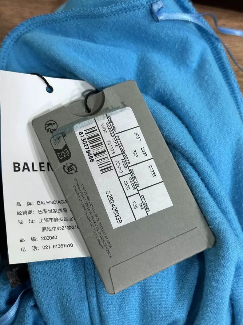 Balenciaga Balenciaga Blue velvet skirt Size 35" - 4 Thumbnail