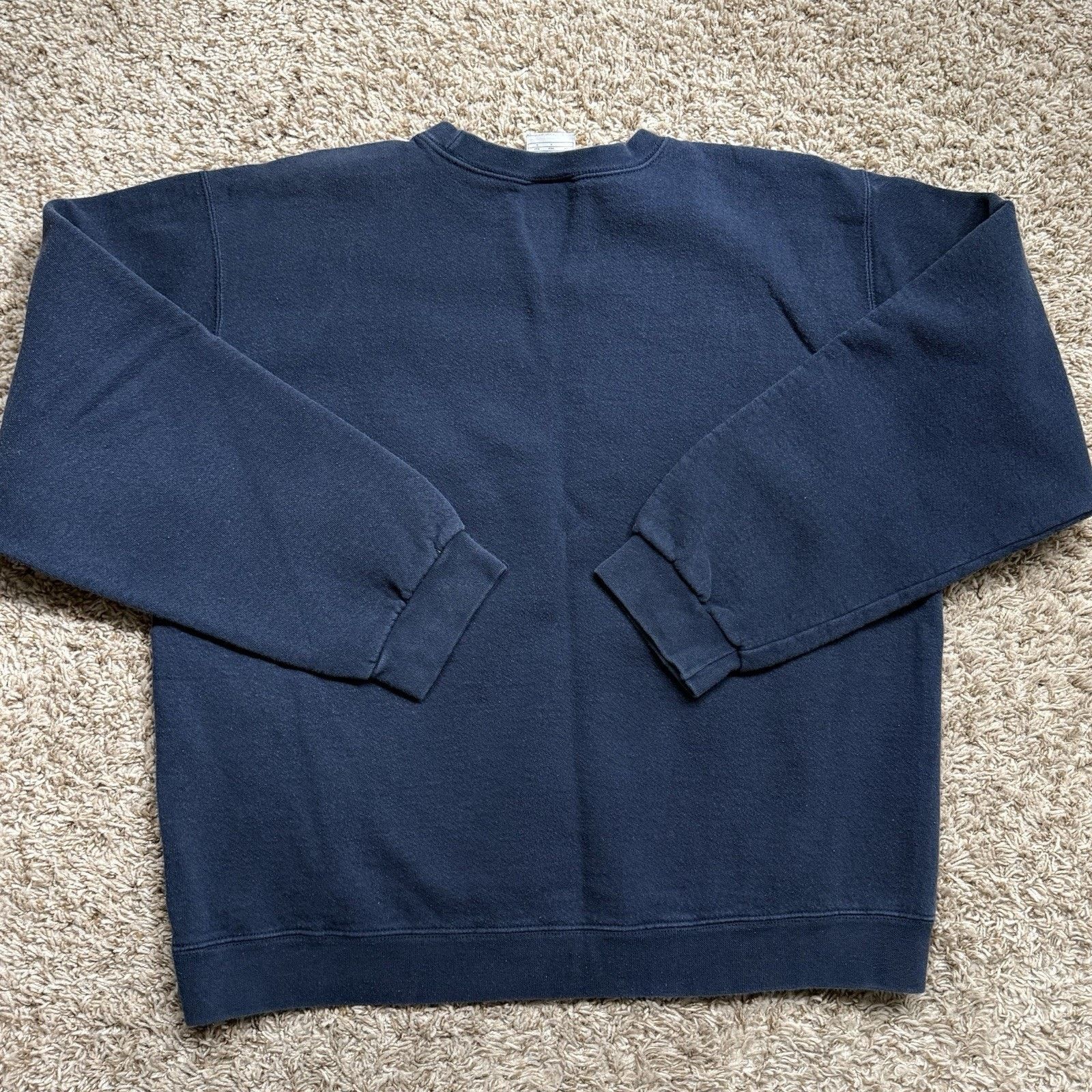 Nike × Vintage Vintage 90’s Nike Embroidered Sweatshirt Navy Blue Pullover Size US L / EU 52-54 / 3 - 3 Thumbnail