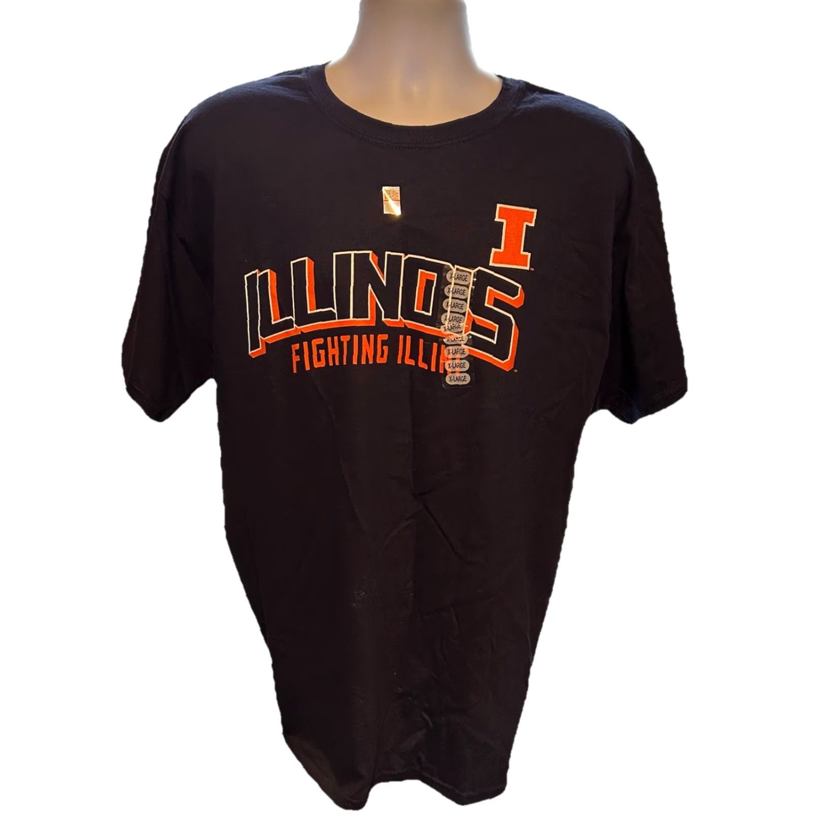 Hanes University Of Illinois Fighting Illini Shirt Men XL Navy Blue Short Sleeve Hanes Crew Neck T-Shirt Size US XL / EU 56 / 4 - 2 Thumbnail
