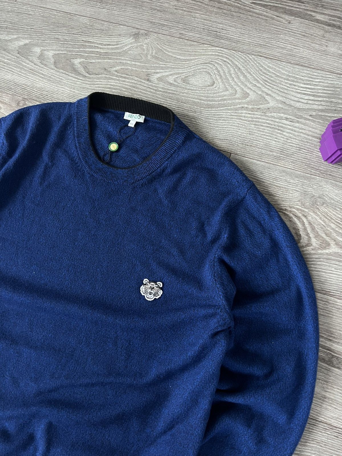 Kenzo Rare Wool Kenzo Embroidered Logo Luxuxry Blue Sweater Size US XXL / EU 58 / 5 - 11 Thumbnail