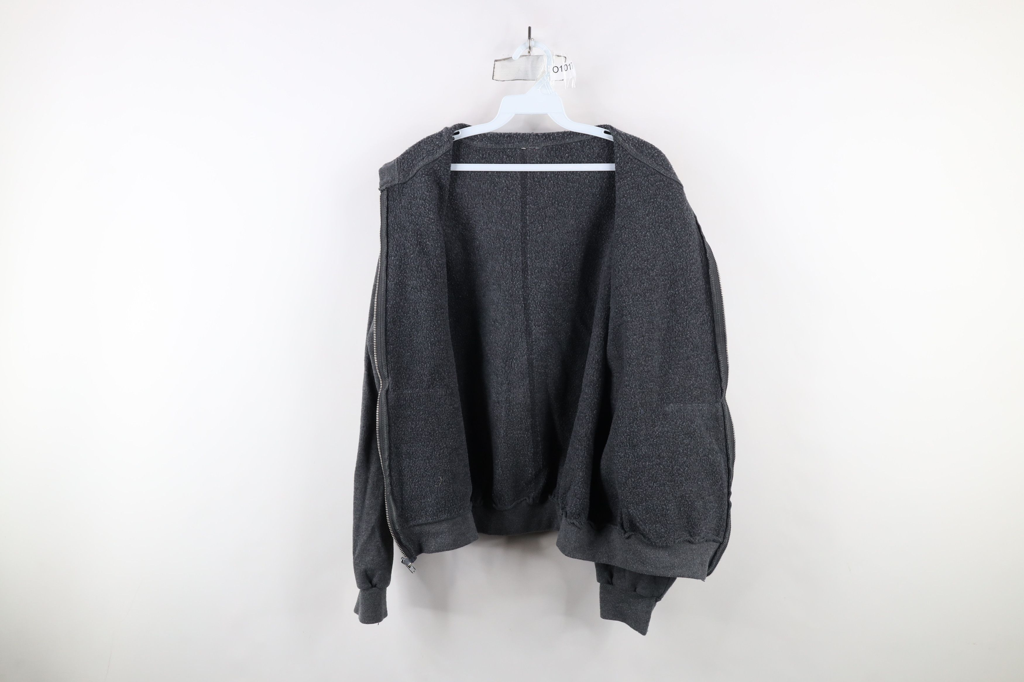 Vintage Vintage 90s Streetwear Blank Full Zip Hoodie Sweatshirt Gray Size US M / EU 48-50 / 2 - 7 Thumbnail