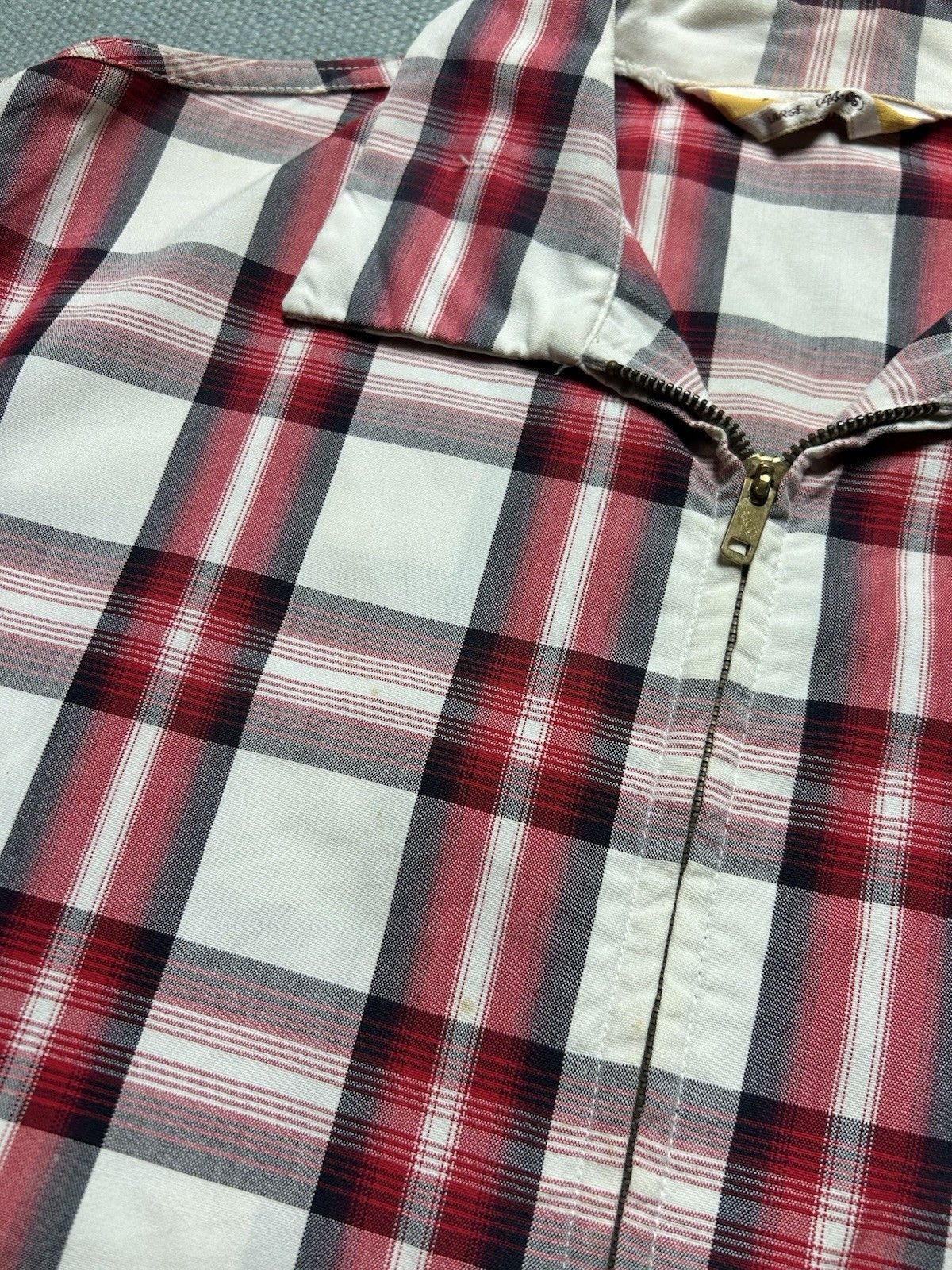 Vintage Vtg 50s Penney’s cotton jacket zip shadow plaid rockabilly L Size US L / EU 52-54 / 3 - 6 Thumbnail