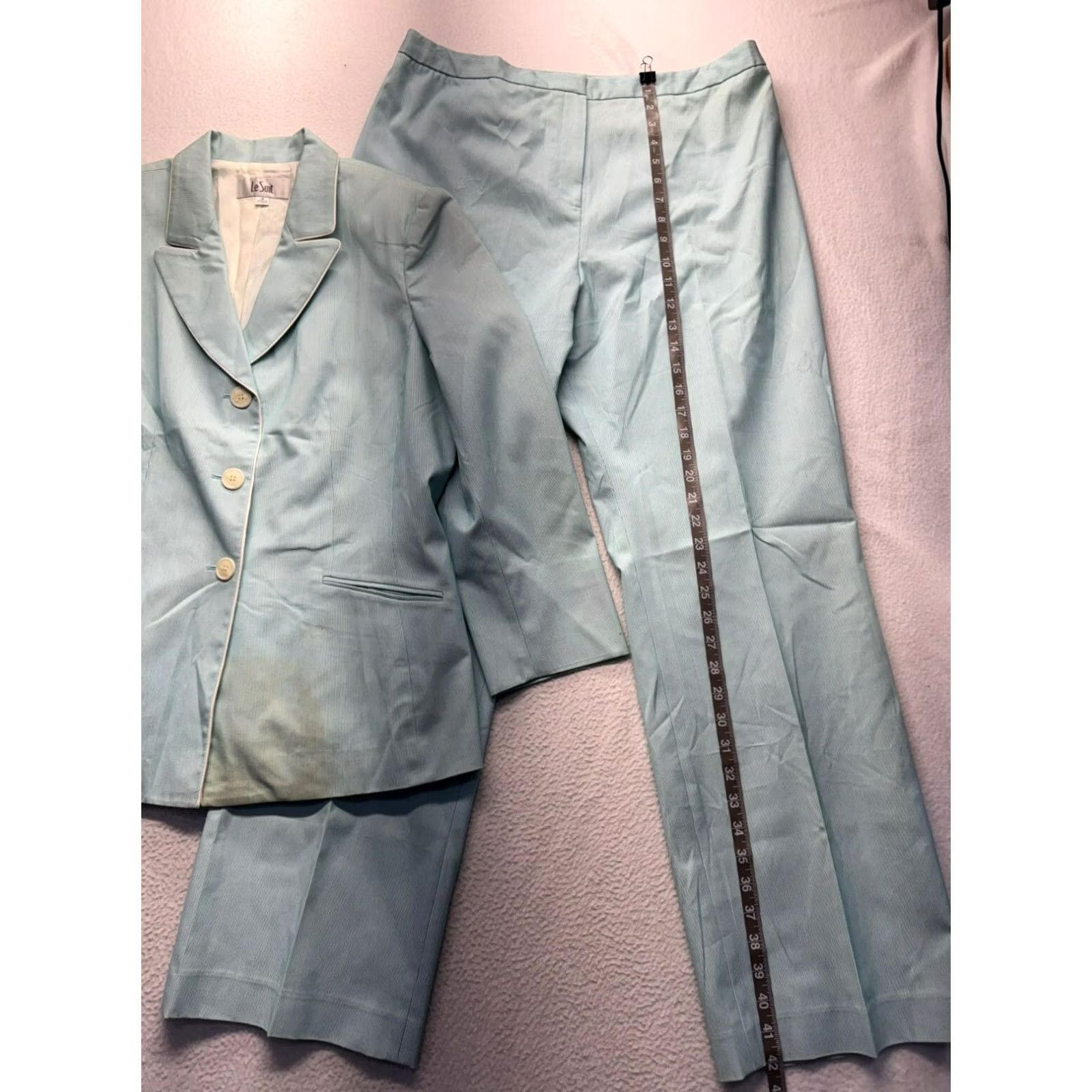 Vintage VINTAGE Le Suit 2 Piece Suit Set Women’s 14 Blue Pant Suit Womens Mens? (Oops) Size XL / US 12-14 / IT 48-50 - 7 Thumbnail