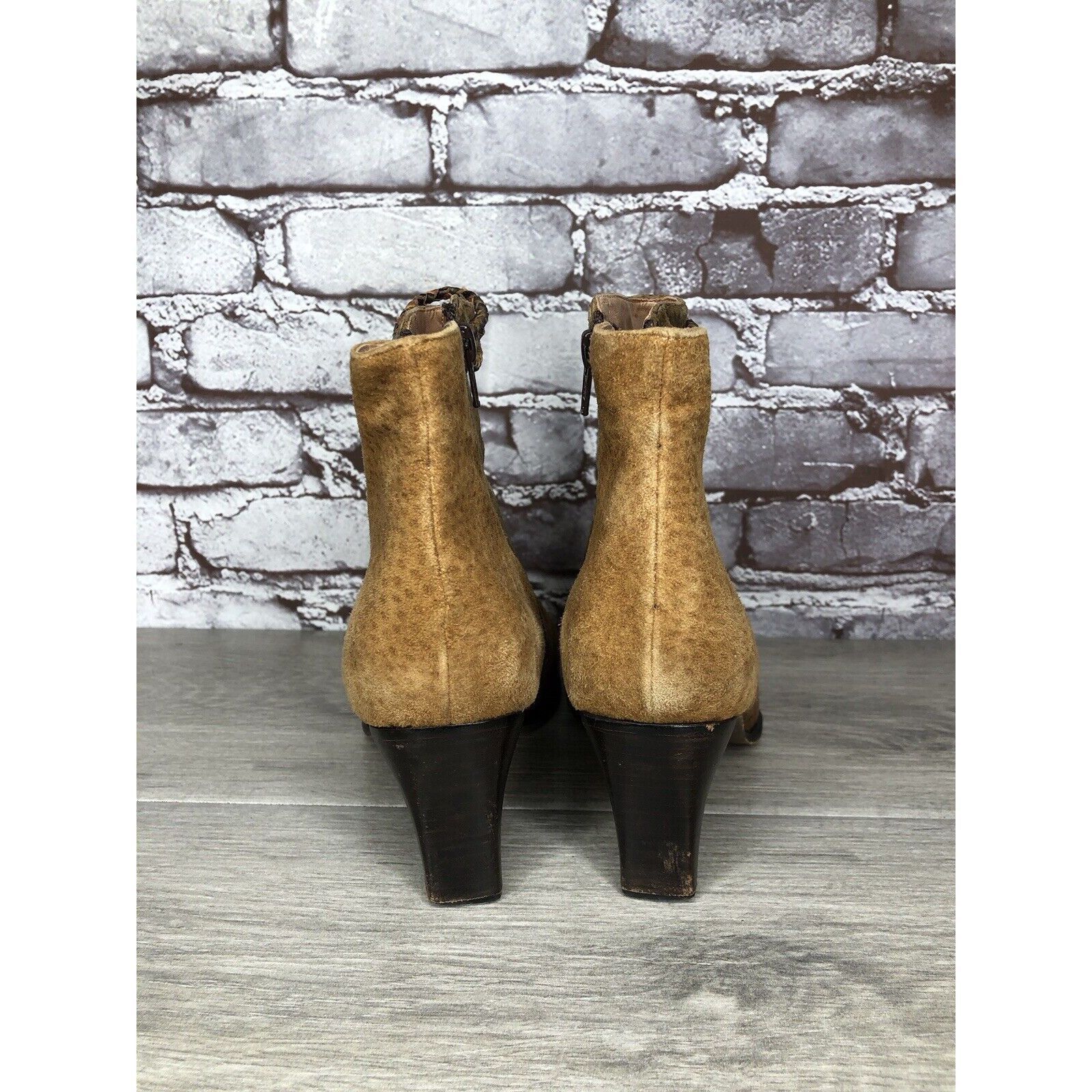 Gianni Chiarini CHIARINI Tan Brown Green Suede Leather Double Sided Zipper H Size US 9.5 / IT 39.5 - 3 Thumbnail