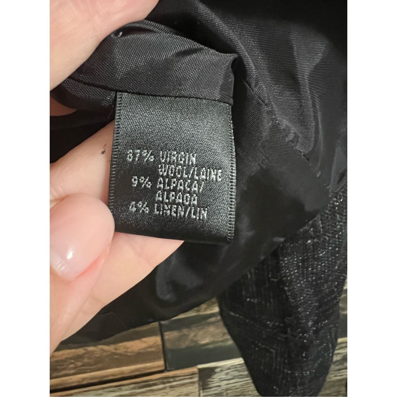Lafayette 148 Lafayette 148 Black Tweed Folded Collar Alpaca Wool Blend Bl Size XL / US 12-14 / IT 48-50 - 5 Thumbnail