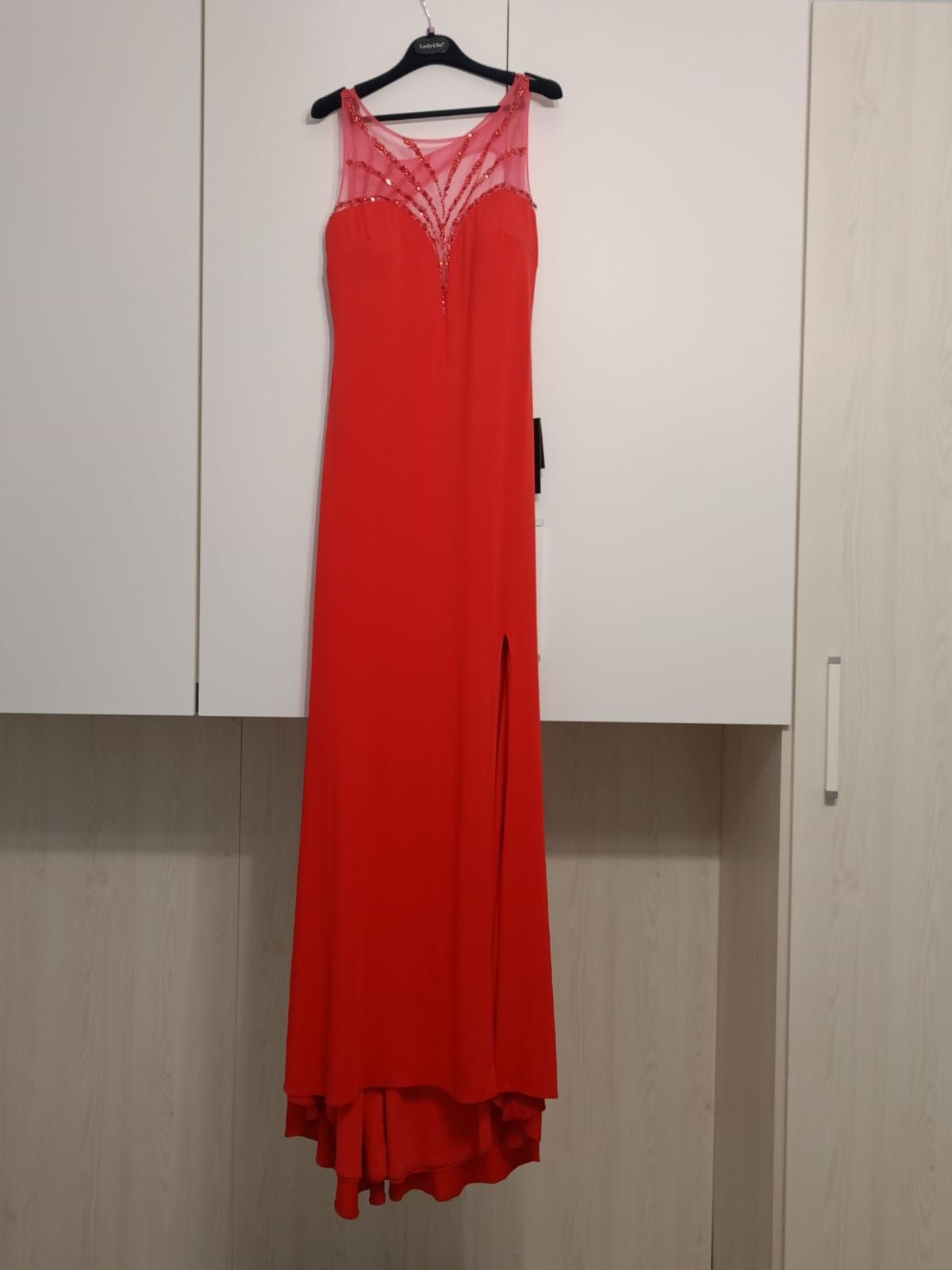 Other Dress with leg slit Coral Red size IT48 Size XL / US 12-14 / IT 48-50 - 2 Thumbnail