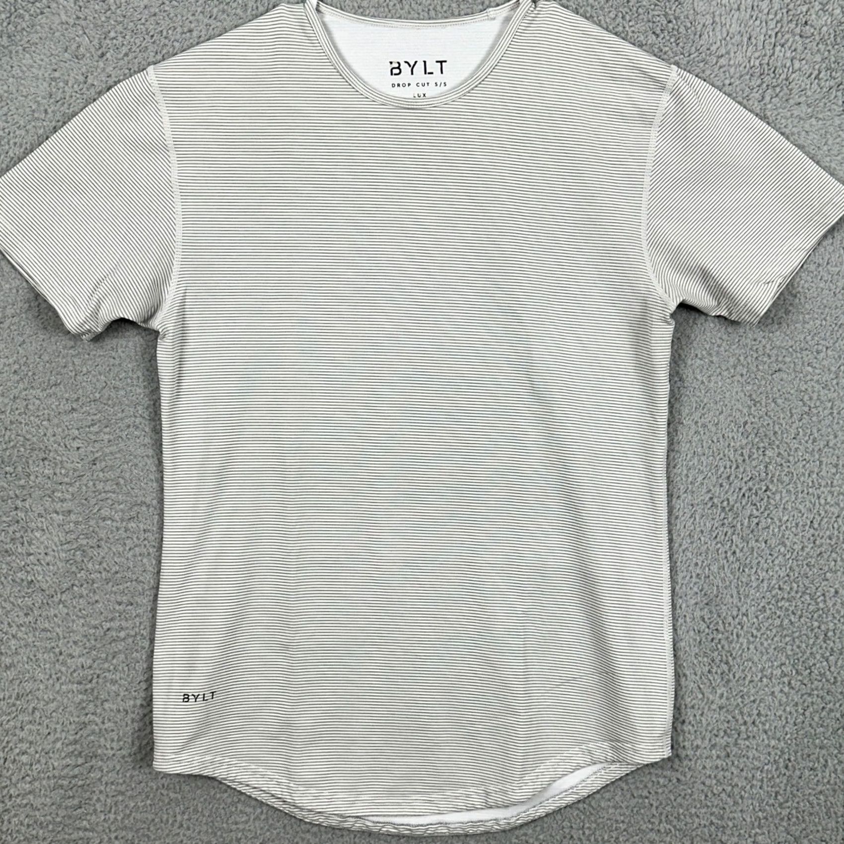 Logo 7 BYLT T-Shirt Short Sleeve Mens Small Gray Stripes Logo Breathable Crew Neck Lux Drop Cut Lux Tee Size US S / EU 44-46 / 1 - 3 Thumbnail