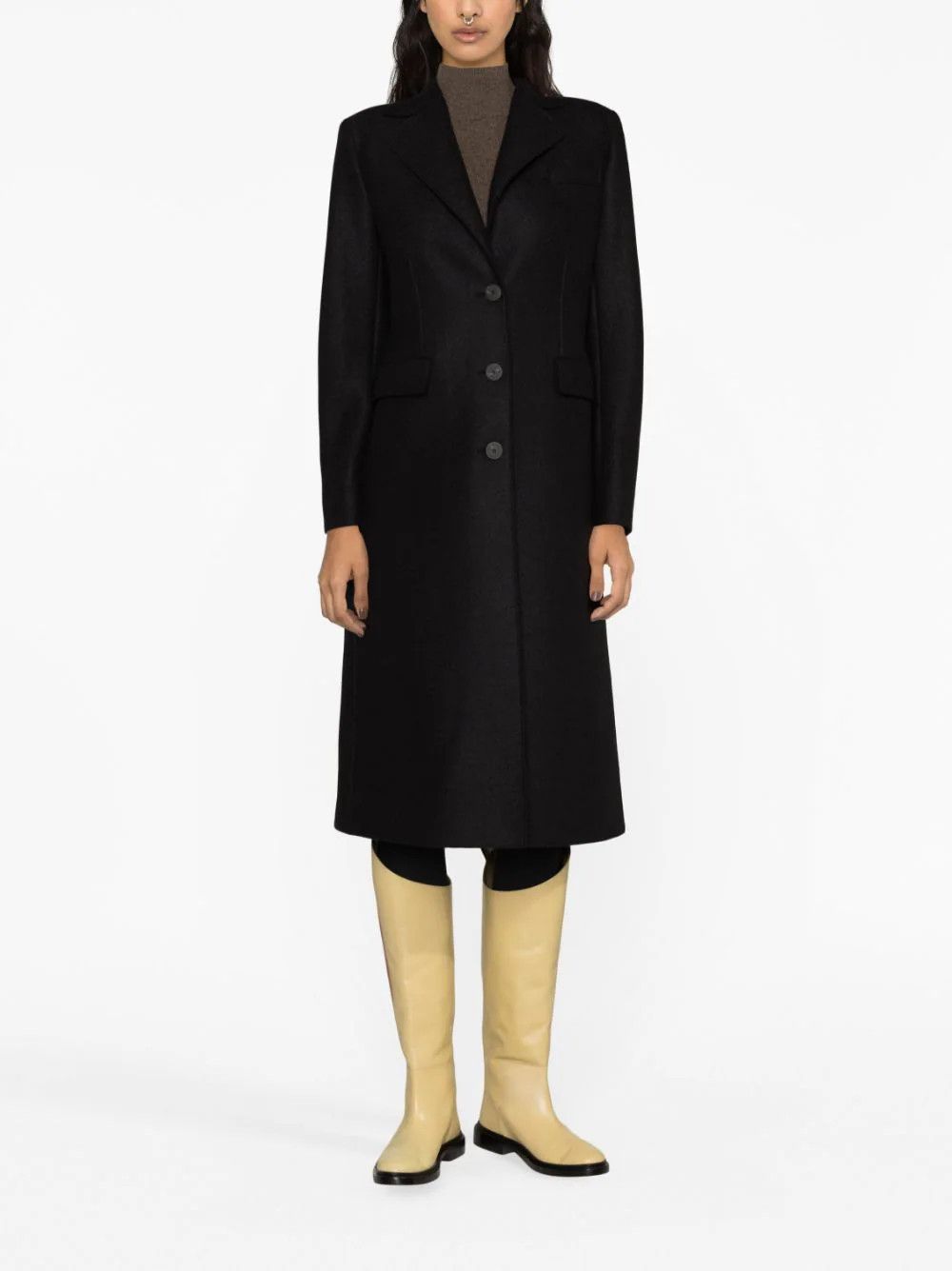 Harris Wharf London o1s22i1n1024 Single-Breasted Pressed Wool Coat in Grey Size S / US 4 / IT 40 - 2 Thumbnail