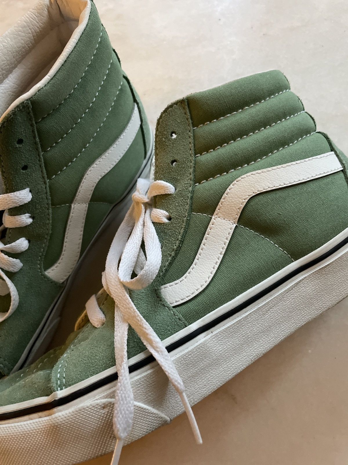 Vans Women's VANS Green Sk8 Hi Canvas & Suede Sneaker Size US 9.5 / IT 39.5 - 5 Thumbnail
