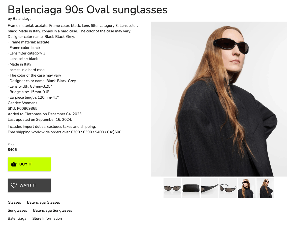Balenciaga Balenciaga Eyewear new 90s oval sunglasses unisex Size ONE SIZE - 4 Thumbnail