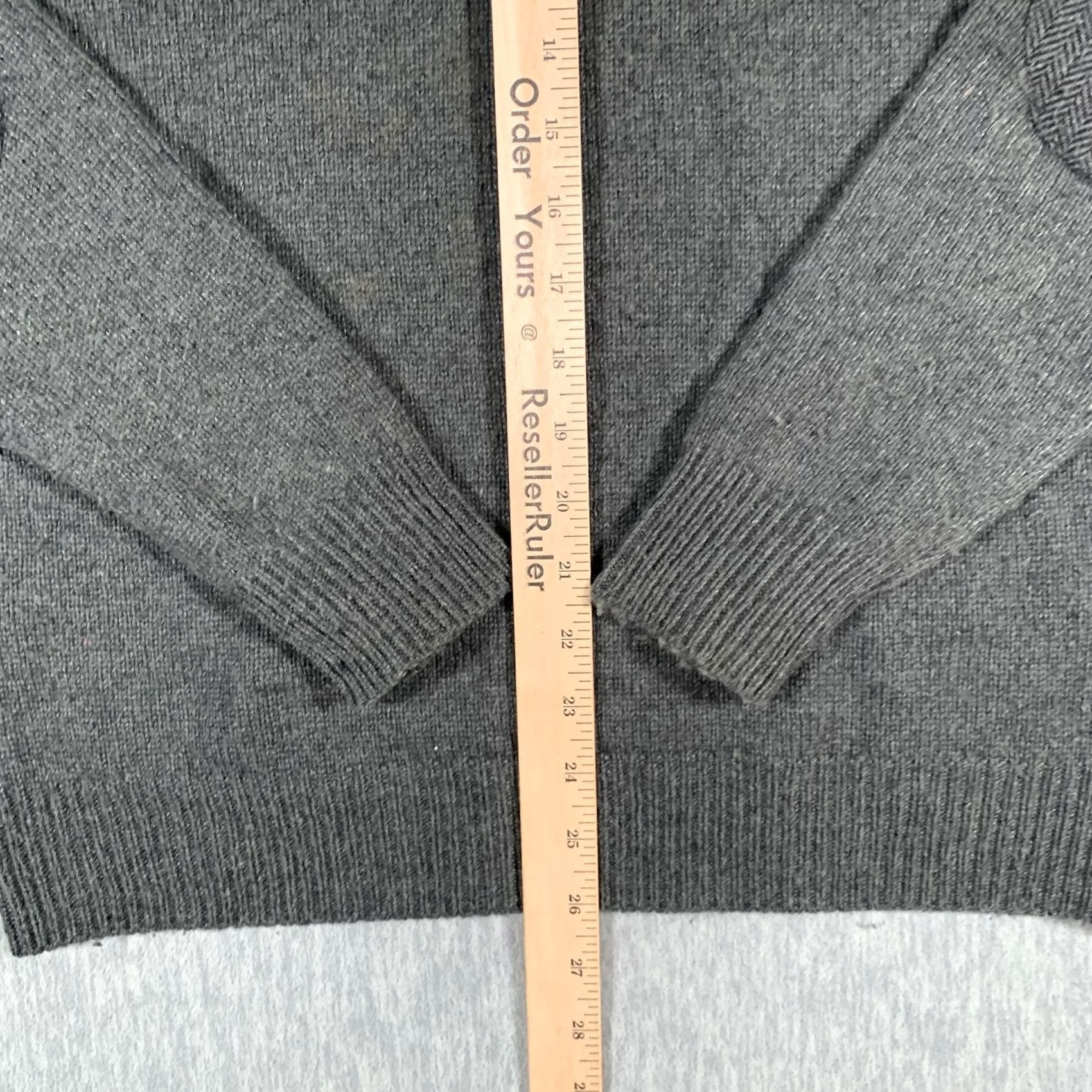 Ted Baker Ted Baker Sweater Mens Medium Gray Wool Blend Shawl Collar Elbow Patch Pullover Size US S / EU 44-46 / 1 - 7 Thumbnail