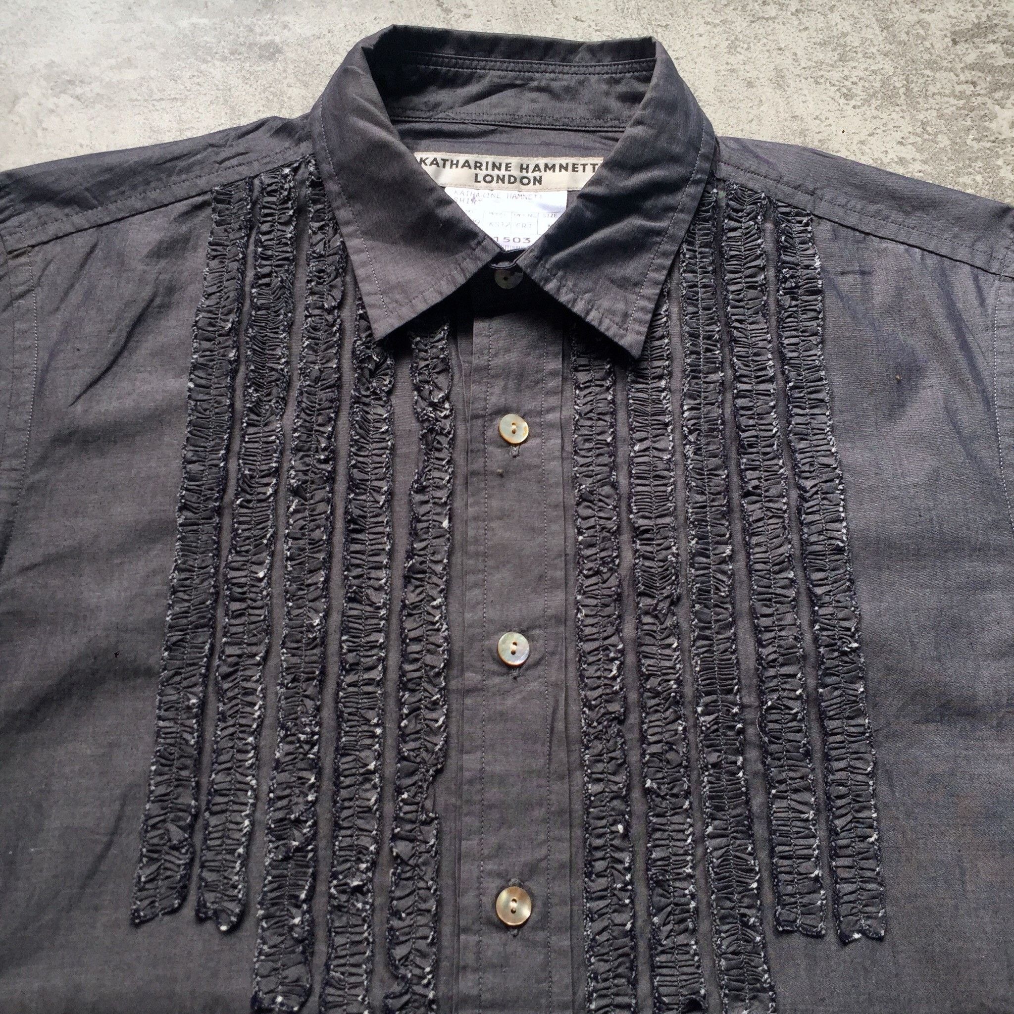 Katharine Hamnett London 90s Katharine Hamnett Ruffle Shirt New Condition Size US M / EU 48-50 / 2 - 2 Thumbnail