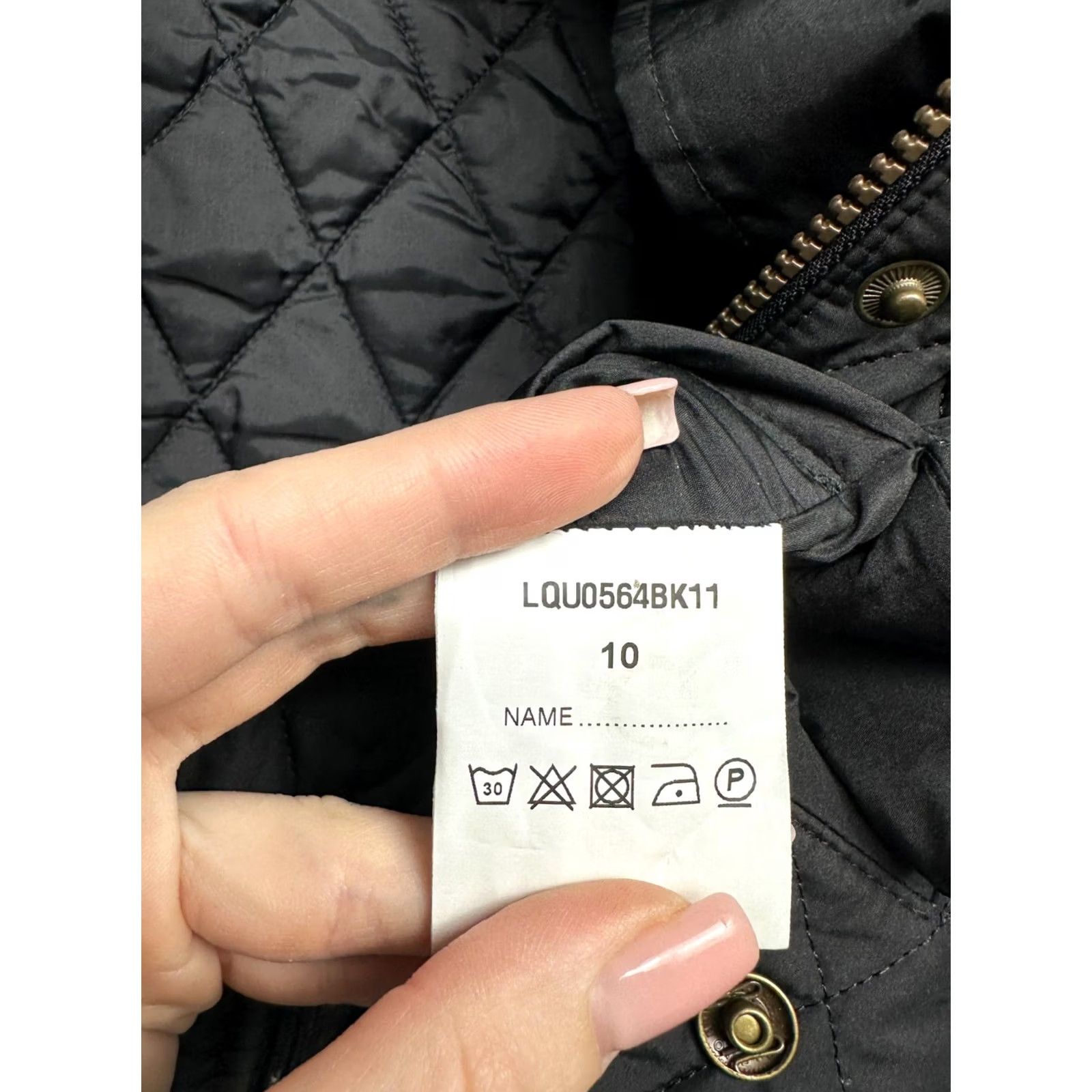 Barbour Barbour Jacket Womens Quilted Biker Size UK 10 M Black Polyester Quilted Size M / US 6-8 / IT 42-44 - 7 Thumbnail