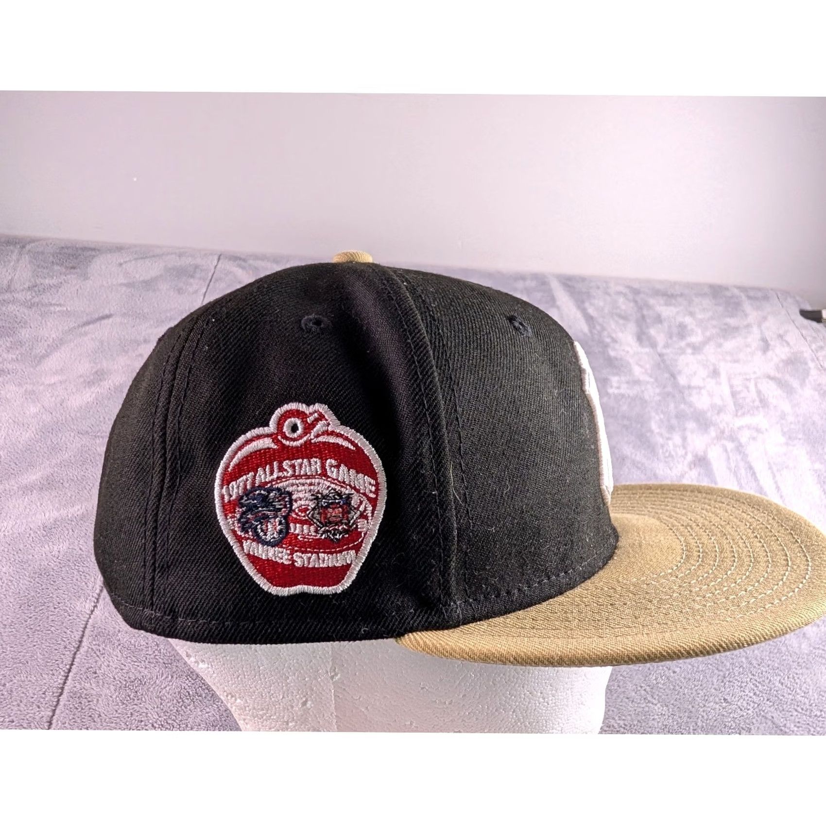 New Era New Era 59FIFTY NY Yankees 1977 All Star Game Patch Hat Black Tan 7 1/4 Fitted Size ONE SIZE - 3 Thumbnail
