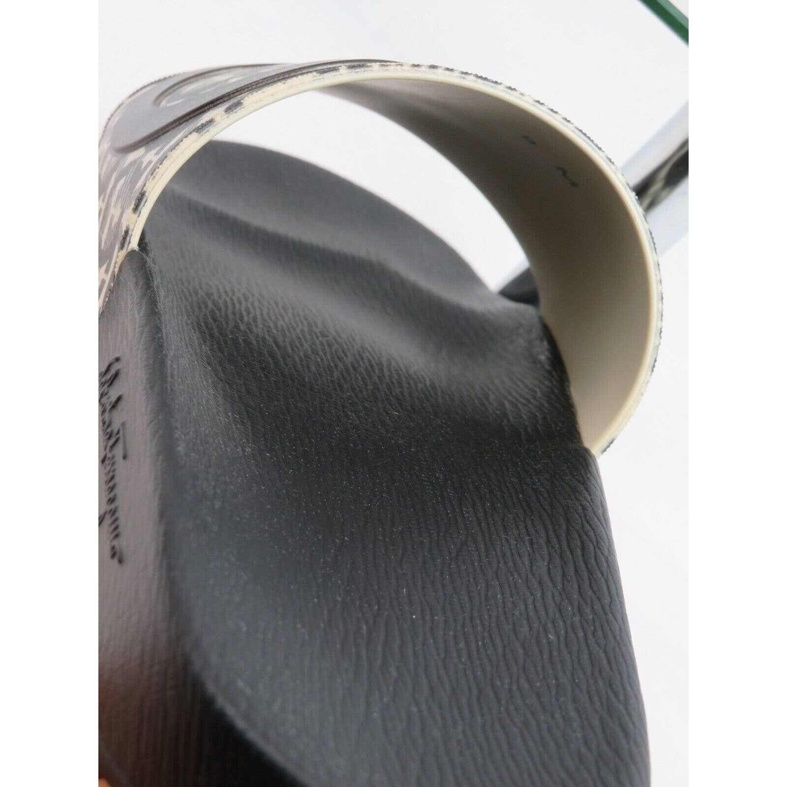 GROOVE 6 BEIGE BLACK RUBBER GANCINI LOGO SANDALS SLIDES 12 M