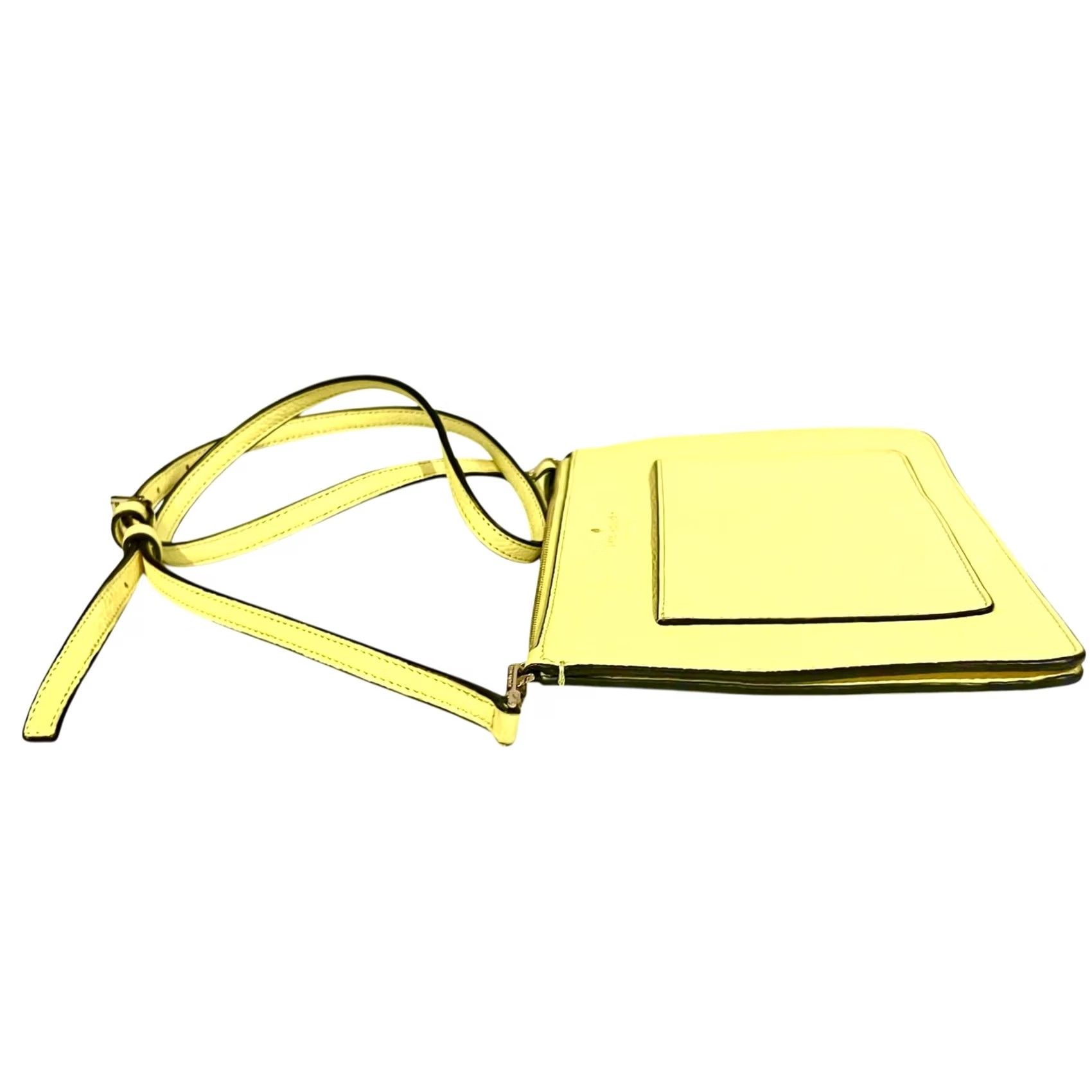 Vintage KATE SPADE Knott Small Crossbody Yellow Pebbled Leather Purse Slim Crossbody Women's Size ONE SIZE - 5 Thumbnail