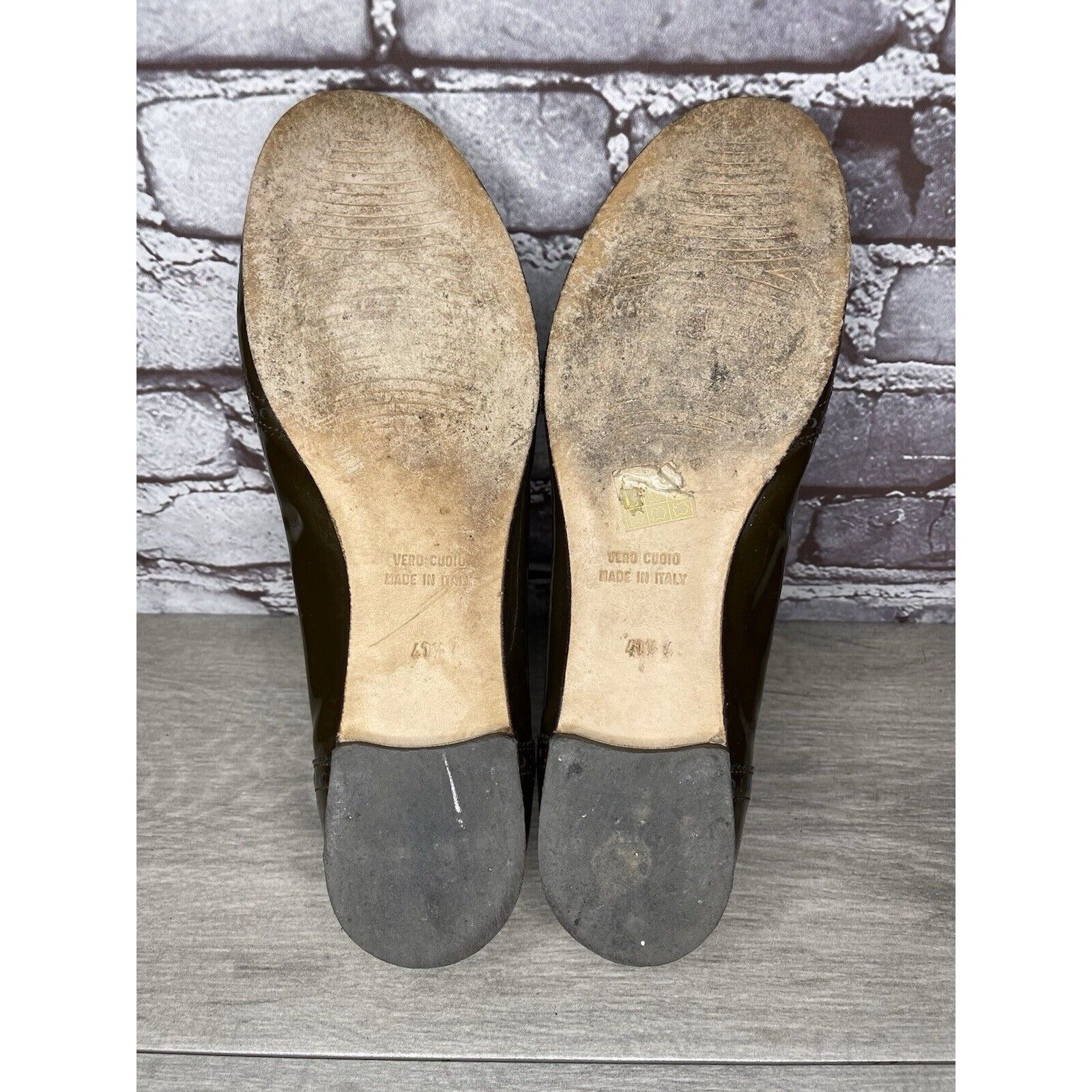 Toscano Calzoleria Toscana Brown Patent Leather Wingtip Ballet Flats Size US 10 / IT 40 - 10 Thumbnail