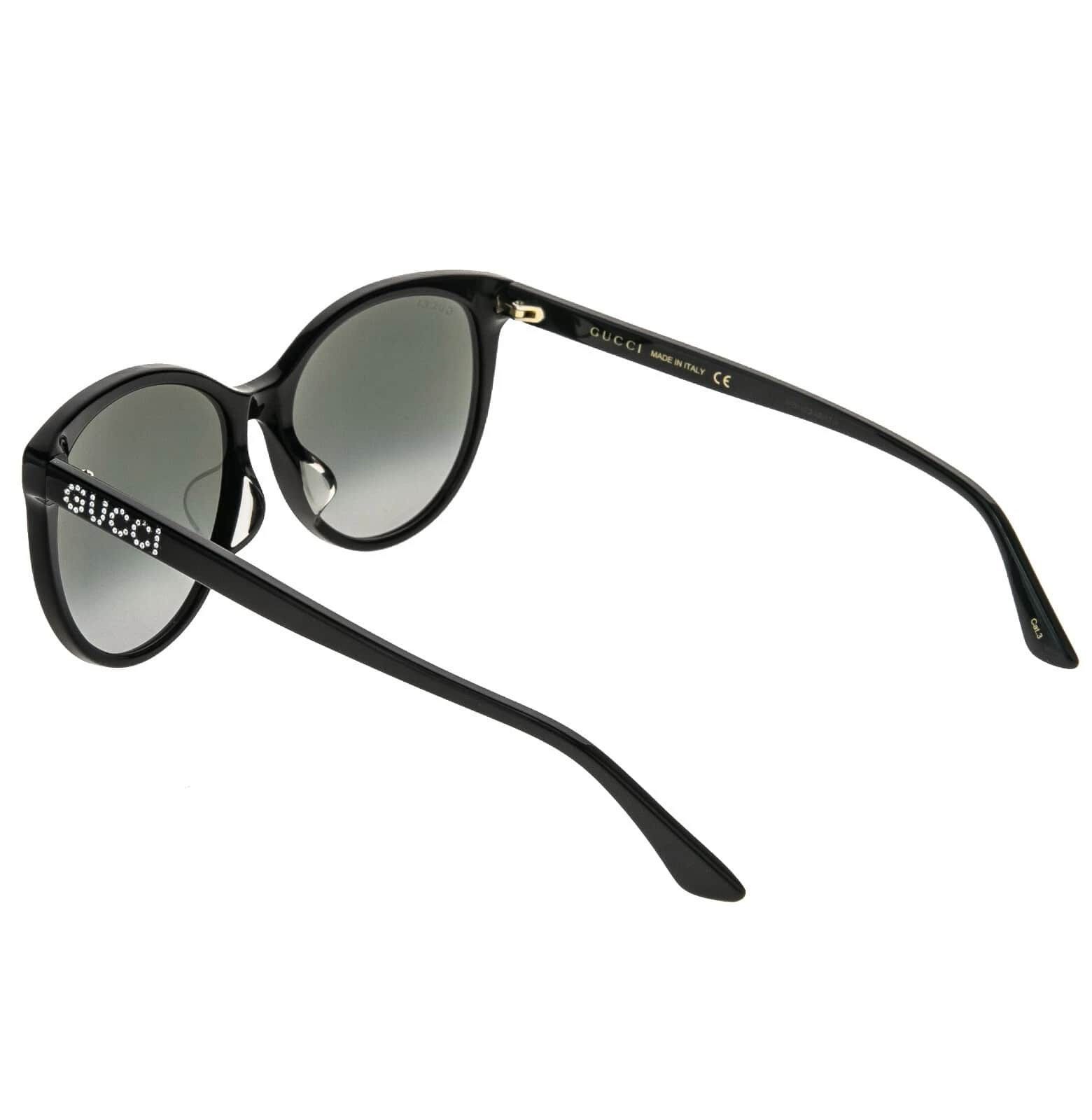 Gucci GUCCI 0729 GG0729S Black Crystal Logo Sunglasses 001 Size ONE SIZE - 4 Thumbnail