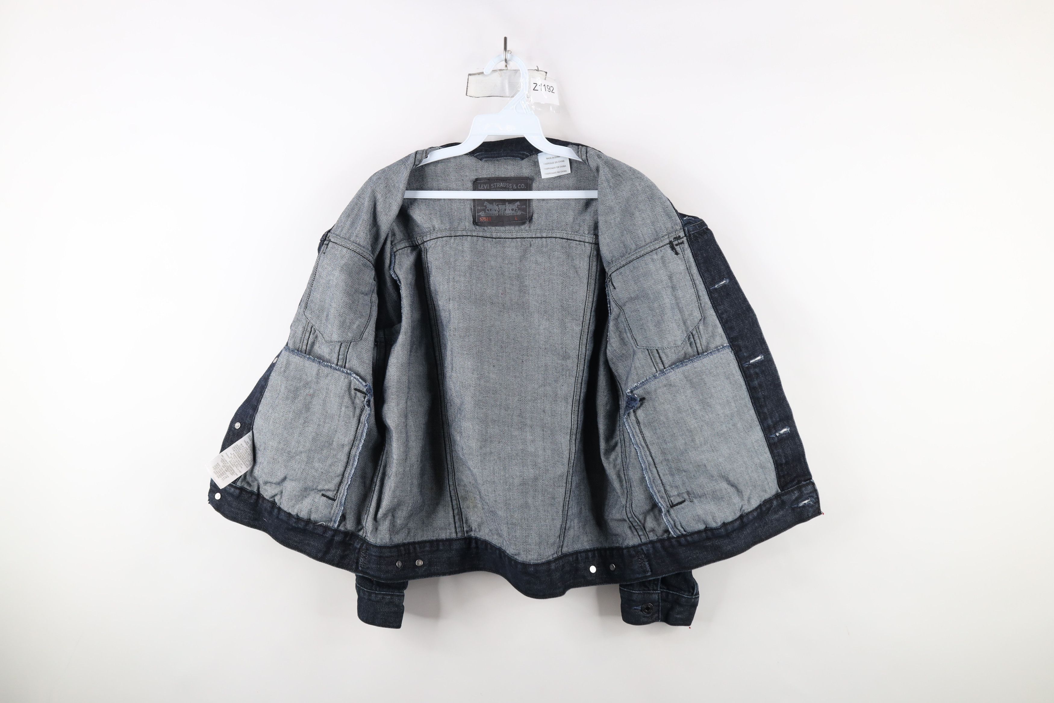Levi's × Vintage Vintage Y2K Levis Denim Jean Trucker Jacket Indigo Cotton Size L / US 10 / IT 46 - 7 Thumbnail
