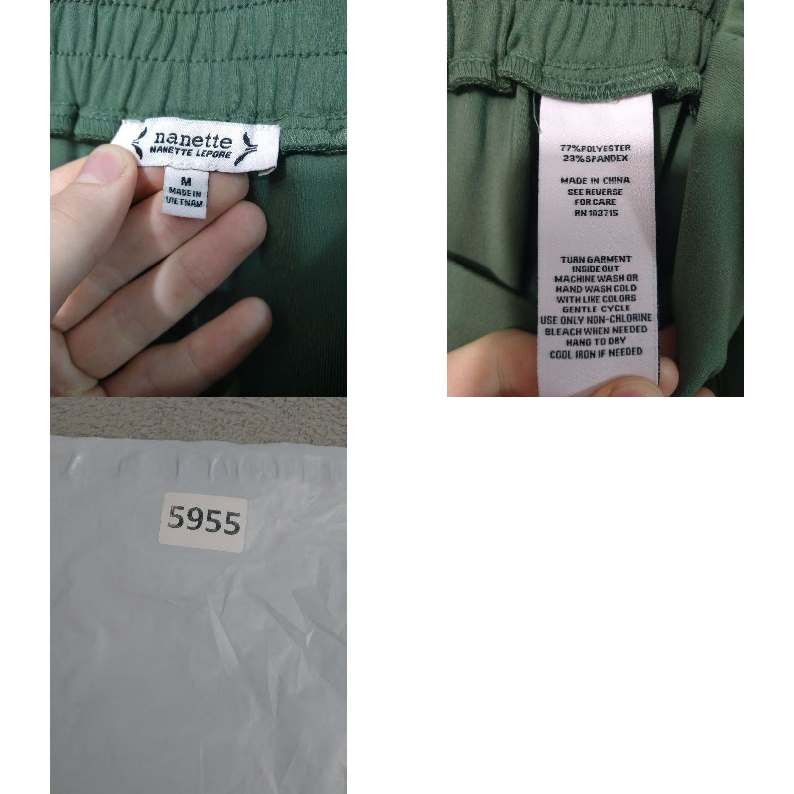 Nanette Lepore Nanette Lepore Pants Womens Medium Green Cargo Jogger Drawstring Elastic Waist Pockets Stretch Size 32" / US 10 / IT 46 - 8 Thumbnail