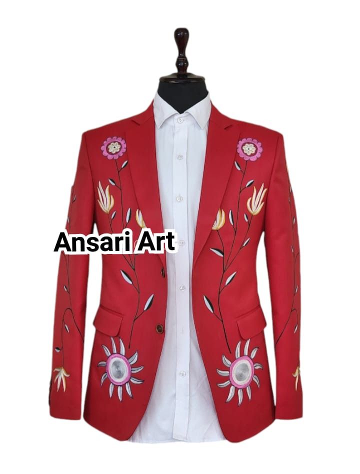 Other Men 2PC Customized floral embroidery western Nudie outfit Size 44L - 1 Thumbnail