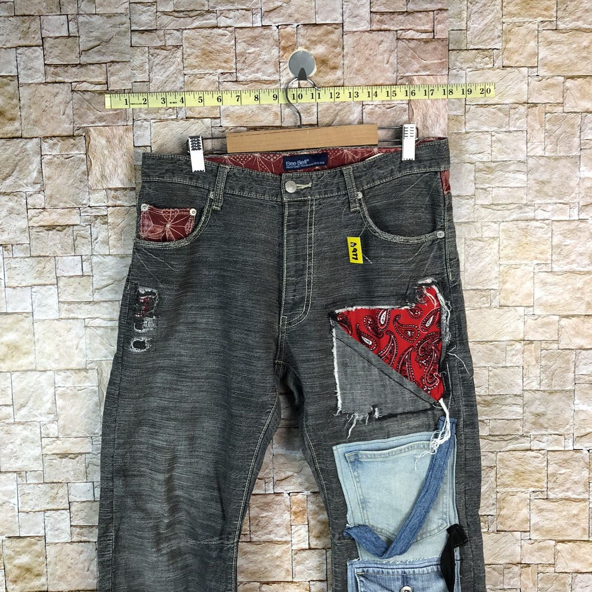 Japanese Brand D Bee Bell Custom Black multipocket Casual Pants #A977 Size US 33 - 2 Thumbnail