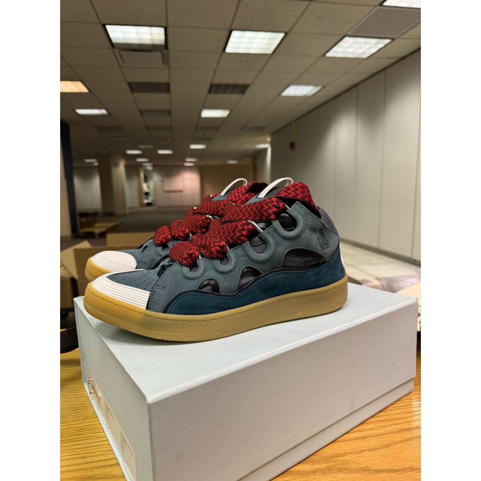 Lanvin o1rshd1 Q:2 / Curb Sneakers in Anthracite Size US 11 / EU 44 - 3 Thumbnail