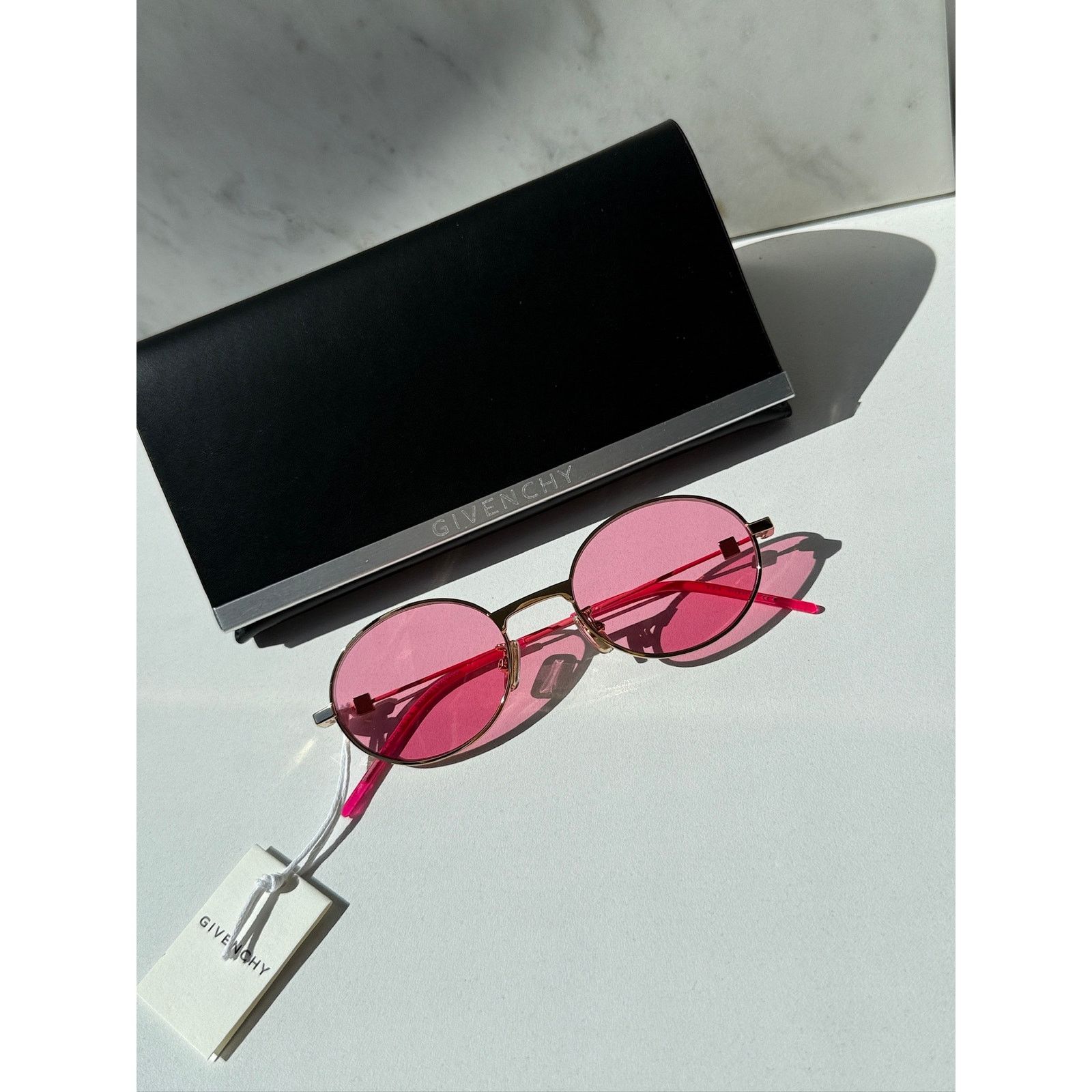 Givenchy NEW Givenchy GV40107U Oval Gold Pink Sunglasses $450 Size ONE SIZE - 2 Thumbnail