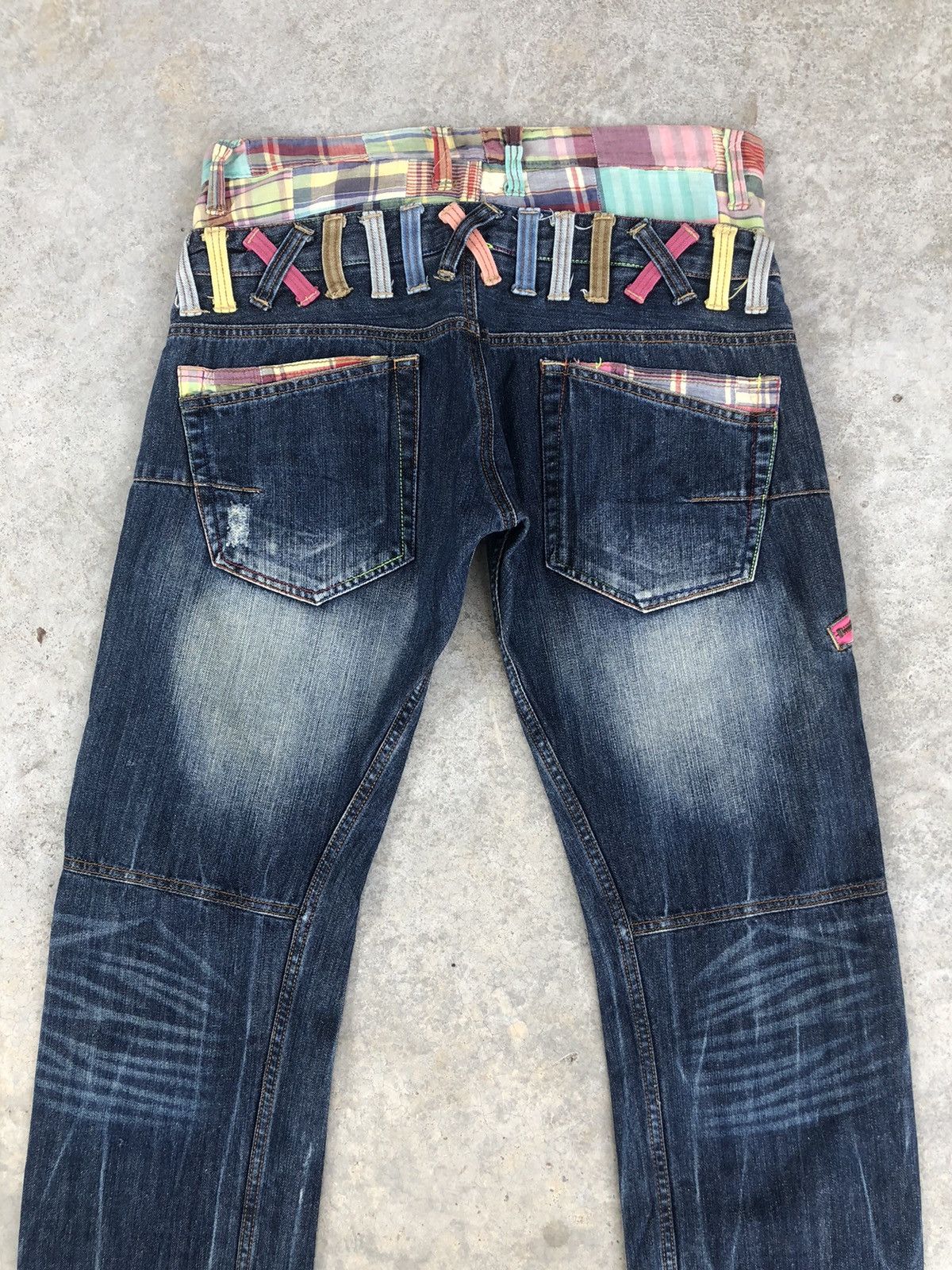 Japanese Brand Japanese Dominate Handcrafted Double Waist Distressed Jeans Size US 34 / EU 50 - 8 Thumbnail