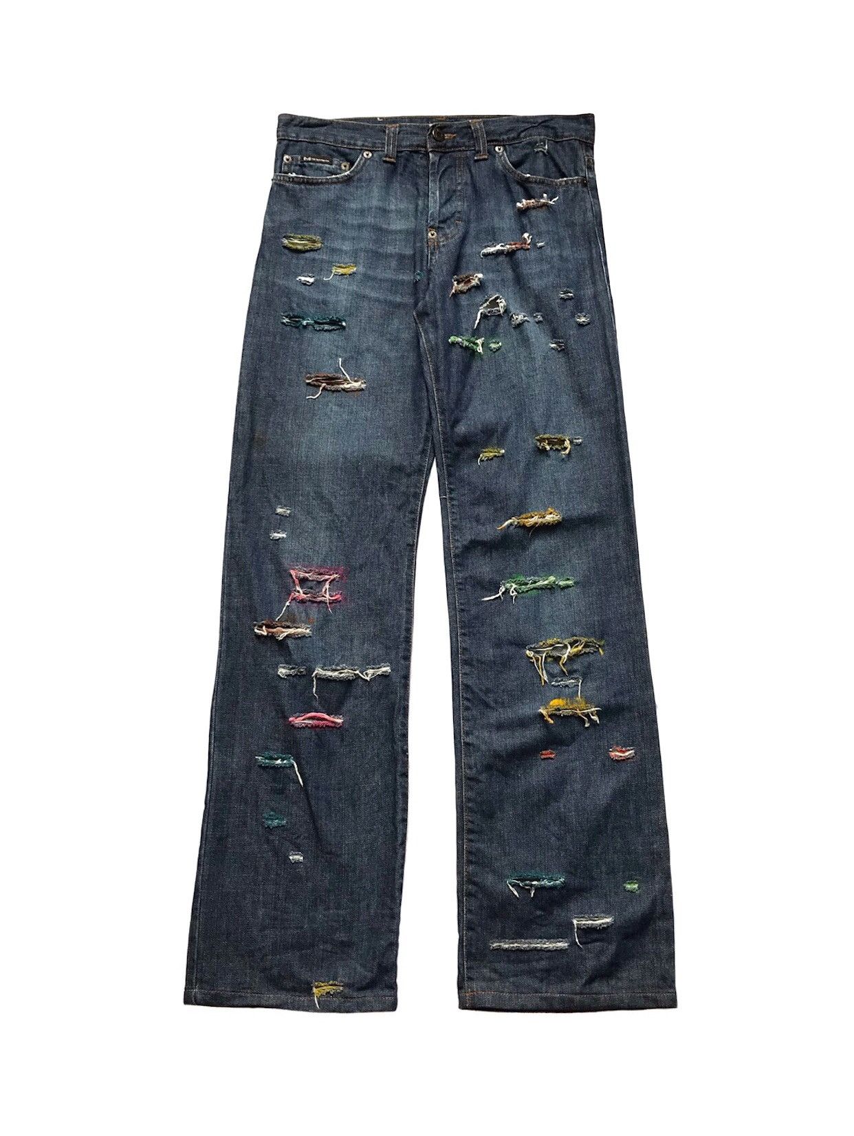 image of Distressed Denim x Dolce Gabbana Dolce&gabbana Distressed Painters Jeans in Blue, Men's (Size 30)