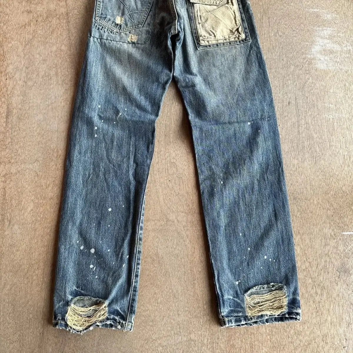 Japanese Brand SUPER SICKS 🔥FLASH REPORT Japan Jean Patchwork Denim Pants Size US 31 - 15 Thumbnail