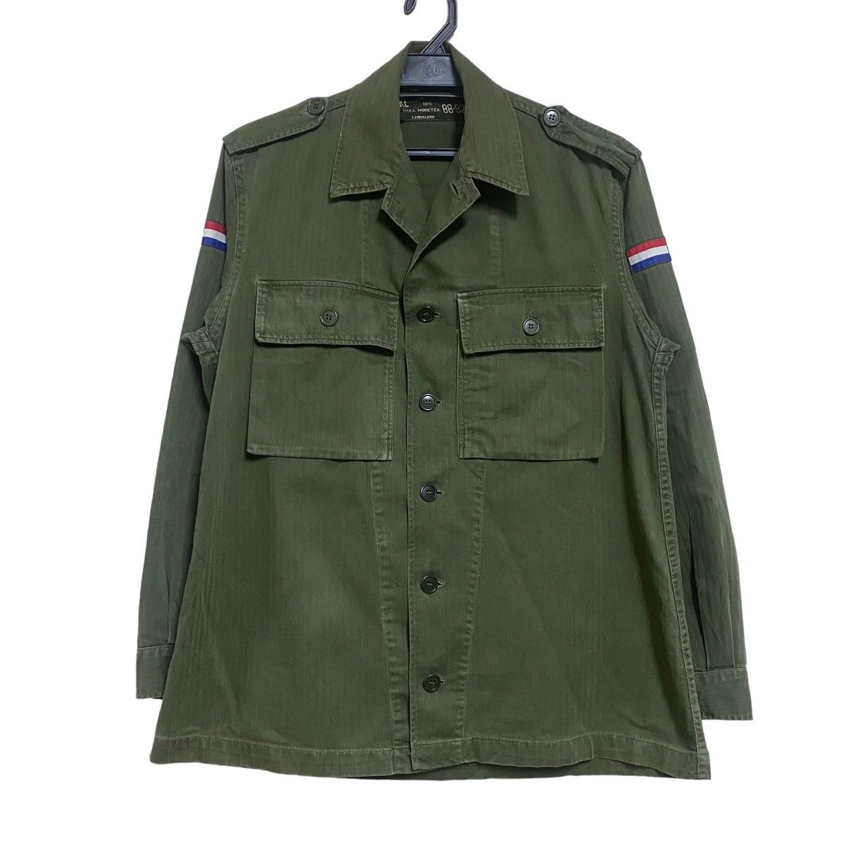image of Military x Vintage 70's Dutch Army Hbt Jacket Lendelede in Green, Men's (Size Large)