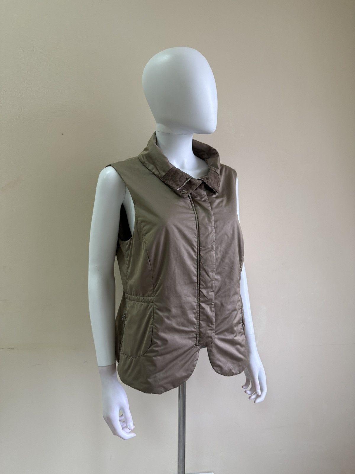 Brunello Cucinelli Brunello Cucinelli Womens Brown Lana Wool Vest Size 48 Size XL / US 12-14 / IT 48-50 - 4 Thumbnail