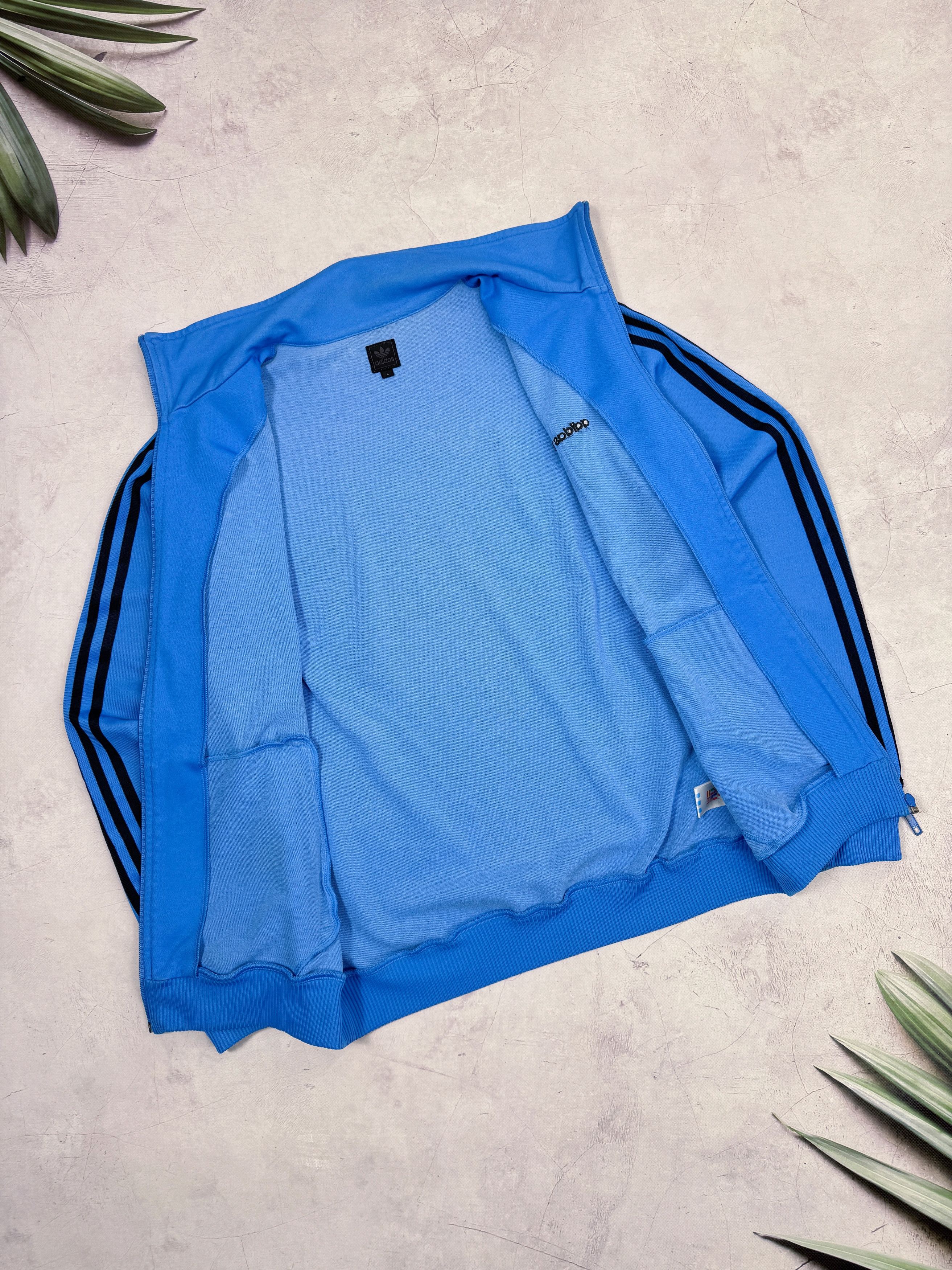 Adidas × Vintage Y2K Adidas Track Jacket Blue & Black Stripes Size US M / EU 48-50 / 2 - 9 Thumbnail