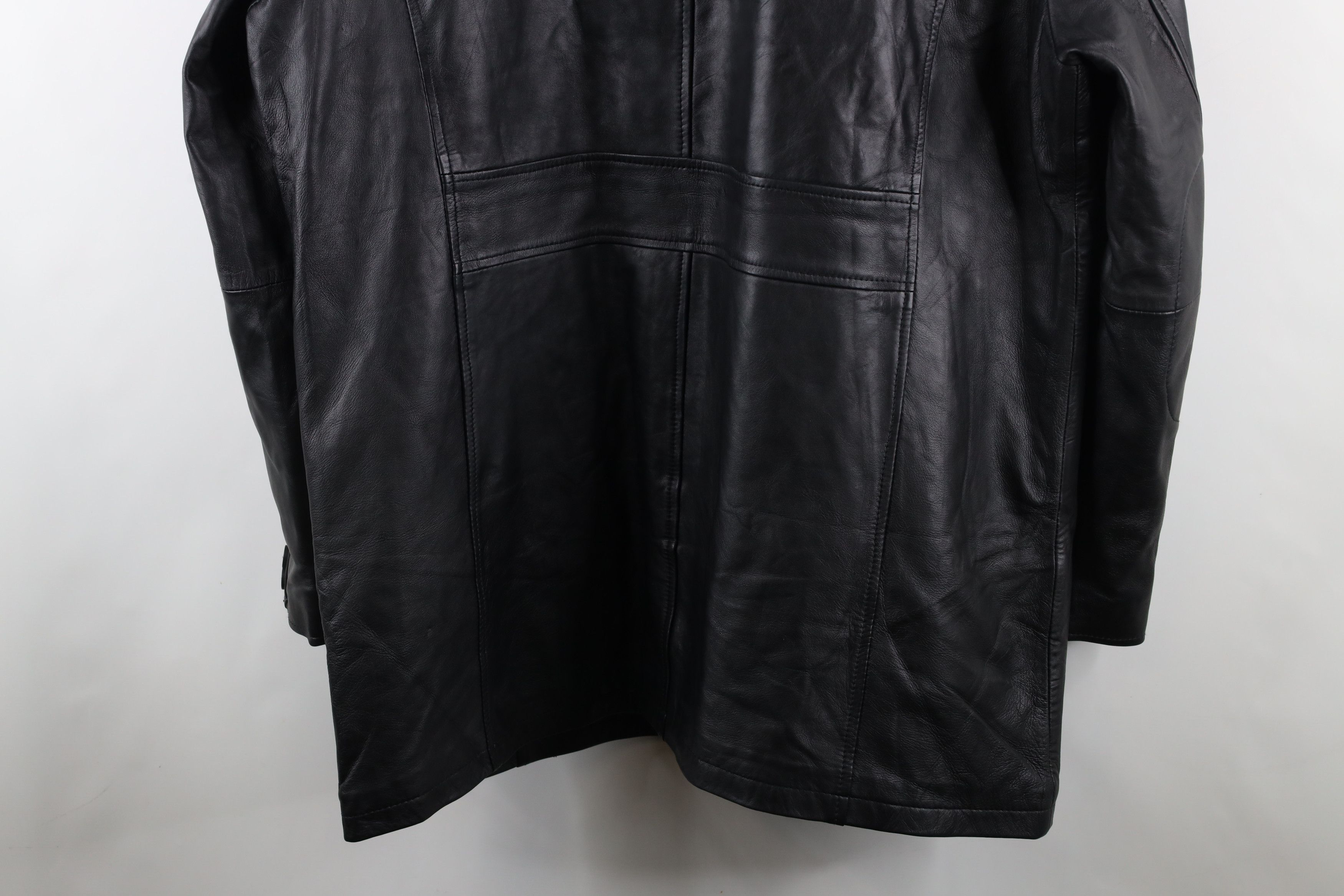 Vintage Vintage 90s Streetwear Elbow Patch Leather Jacket Coat Black Size US XXL / EU 58 / 5 - 15 Thumbnail