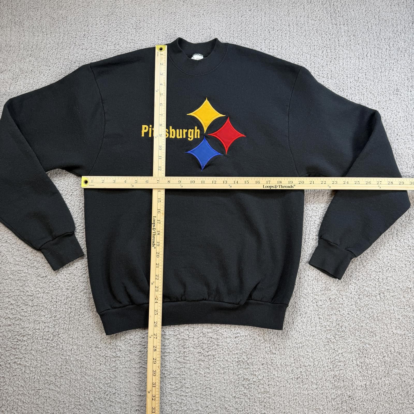 Fruit Of The Loom Vintage Pittsburgh Steelers Crewneck Sweatshirt 90s XL Black Size US XL / EU 56 / 4 - 3 Thumbnail