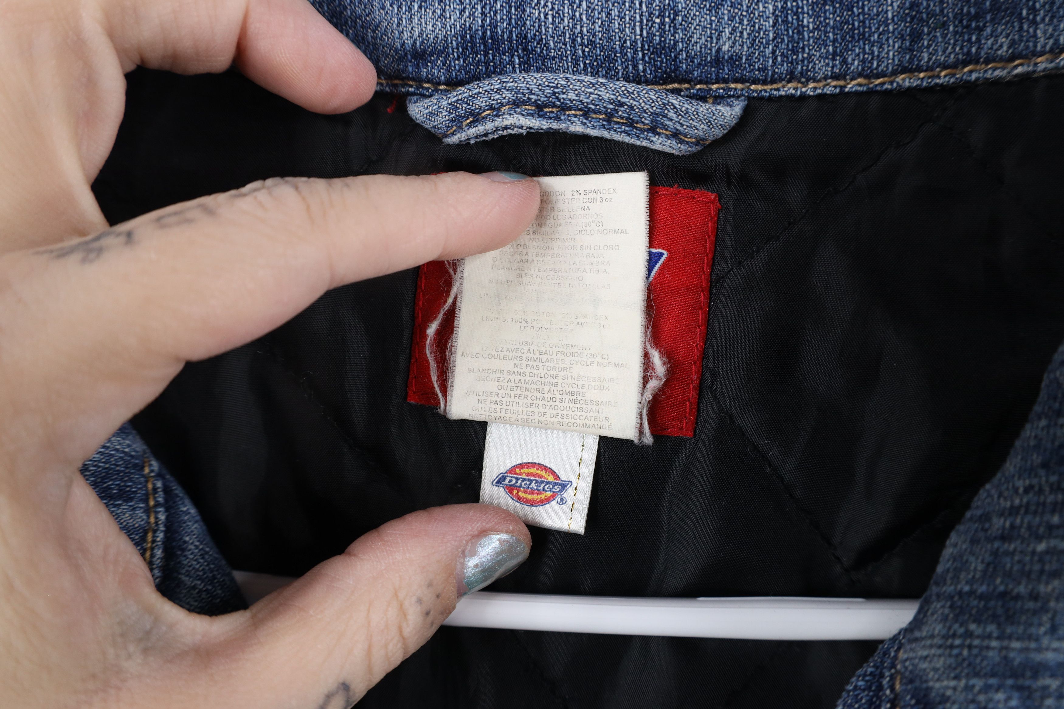 Dickies × Vintage Vintage Dickies Spell Out Quilted Denim Jean Jacket Blue Size XXL / US 16-18 / IT 52-54 - 11 Thumbnail