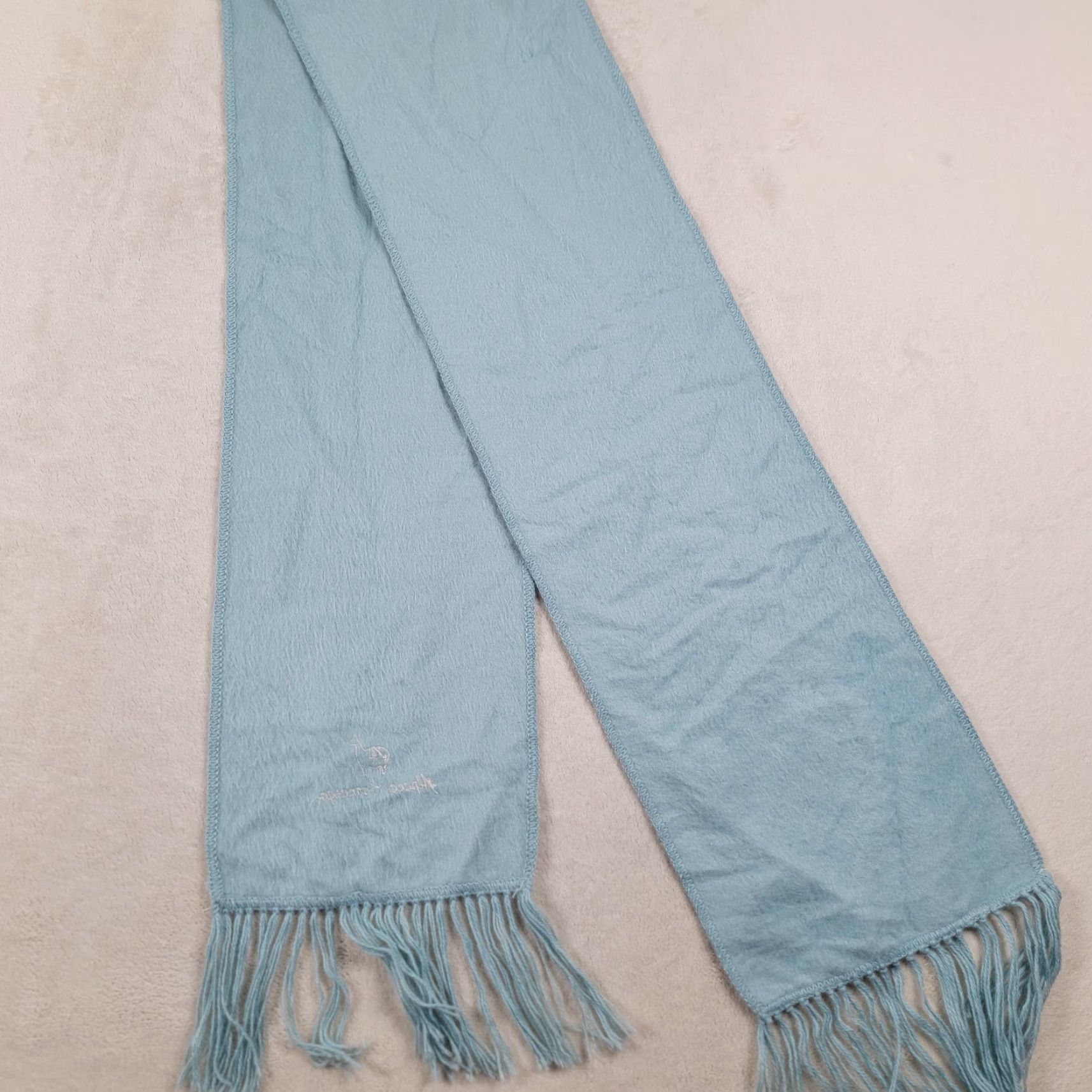 Vintage ALPACA CAMARGO Blue UNISEX Long Scarf 100% Alpaca Rectangle Scarf Winter Neck Warmer MADE IN PERU Womens Mens Size ONE SIZE - 2 Thumbnail