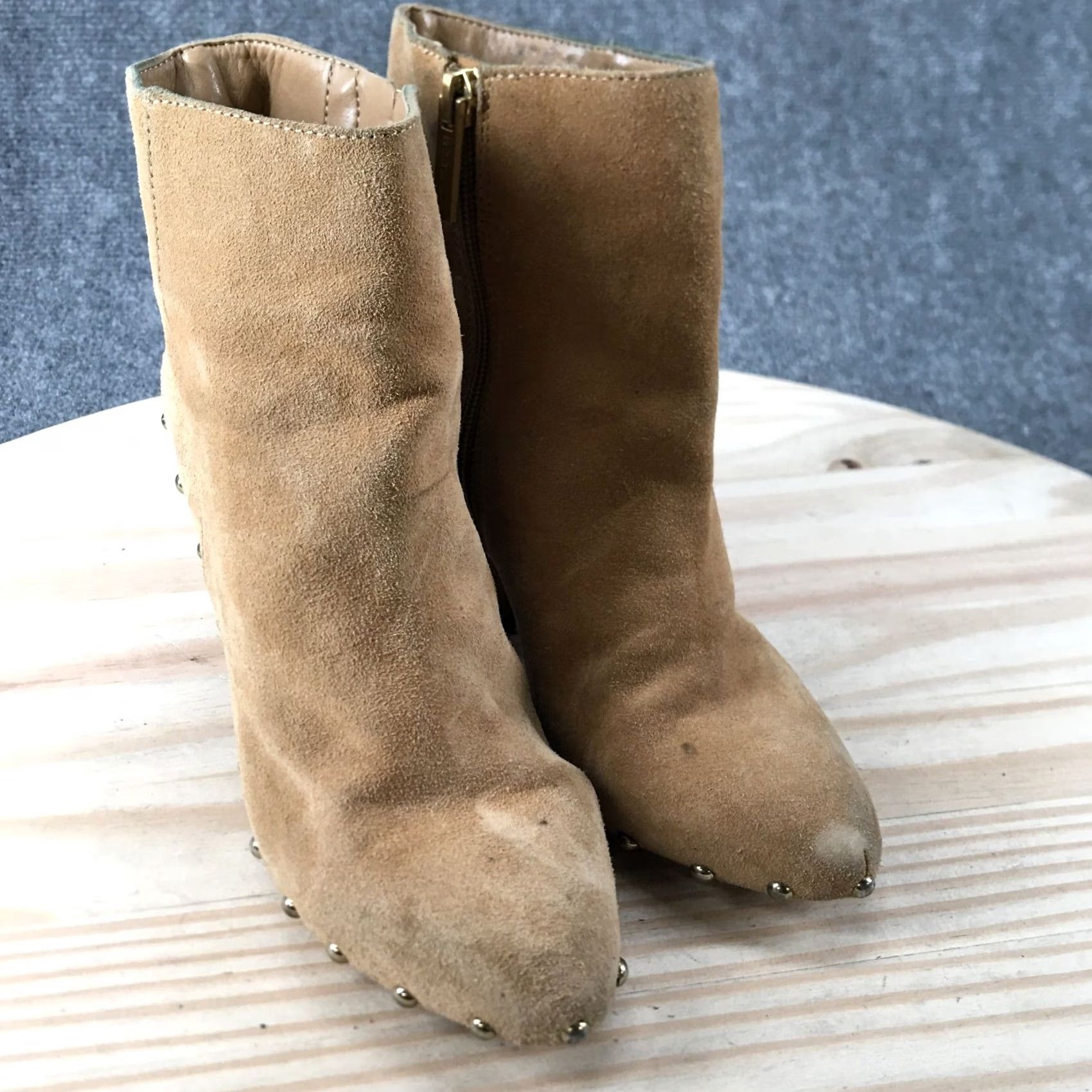 BCBGeneration BCBGGeneration Boots Womens 6 M Jonnie Ankle Booties Brown Suede Heels Studded Boots Size US 6 / IT 36 - 3 Thumbnail