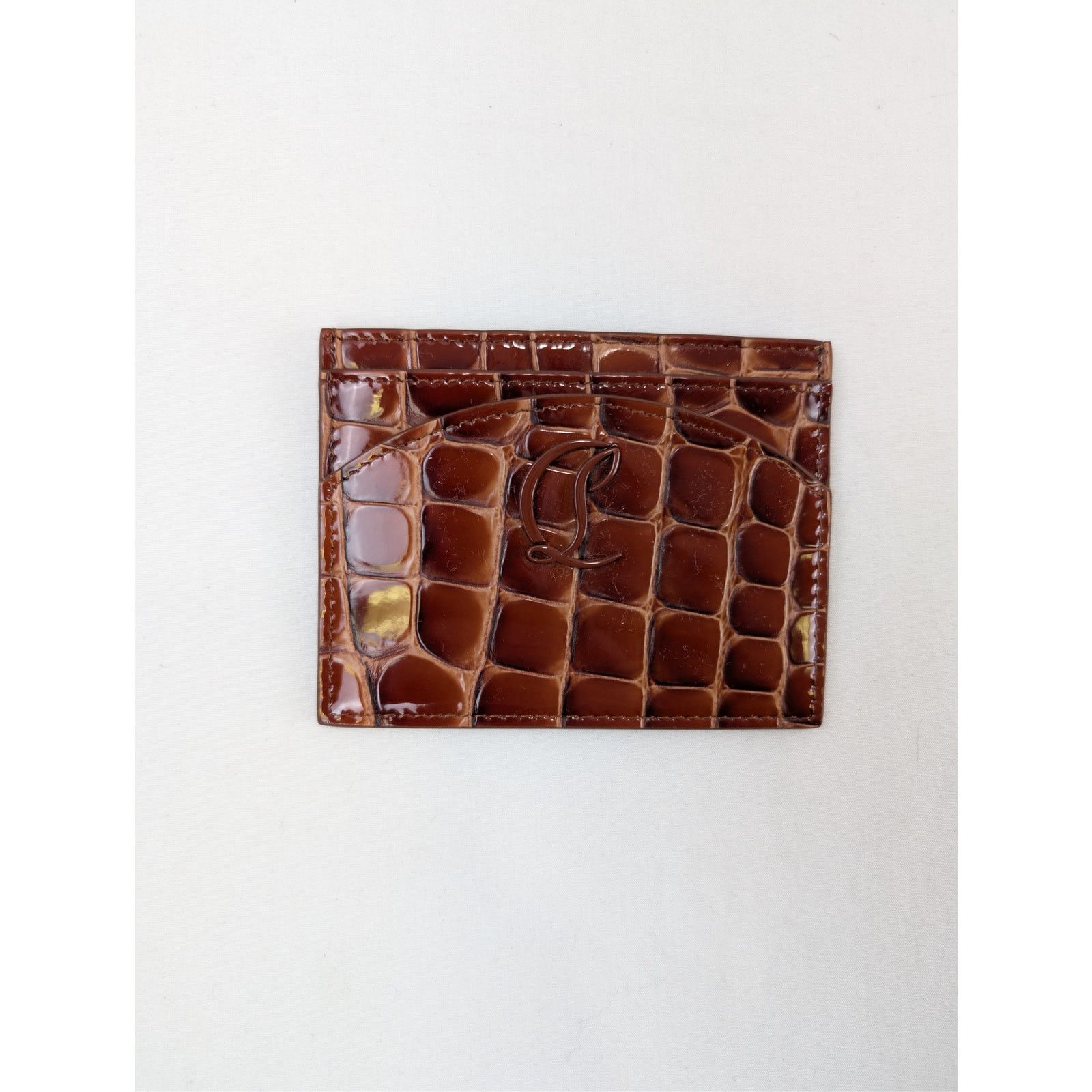 Christian Louboutin o1rshd1 Q:2 / croc-embossed leather card case Card Holder Size ONE SIZE - 1 Thumbnail