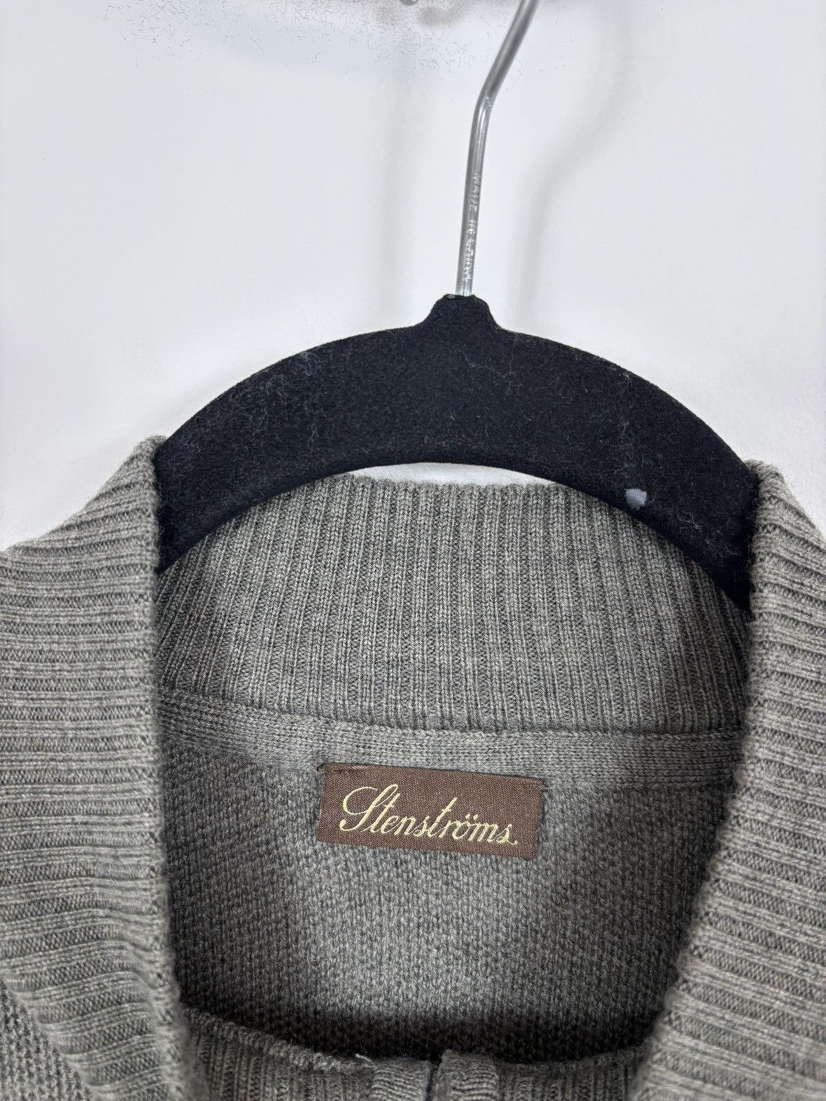 Strenstroms Stenstroms Men’s Khaki Classic Wool Knit 1/4 Zip Sweater Size US S / EU 44-46 / 1 - 8 Thumbnail