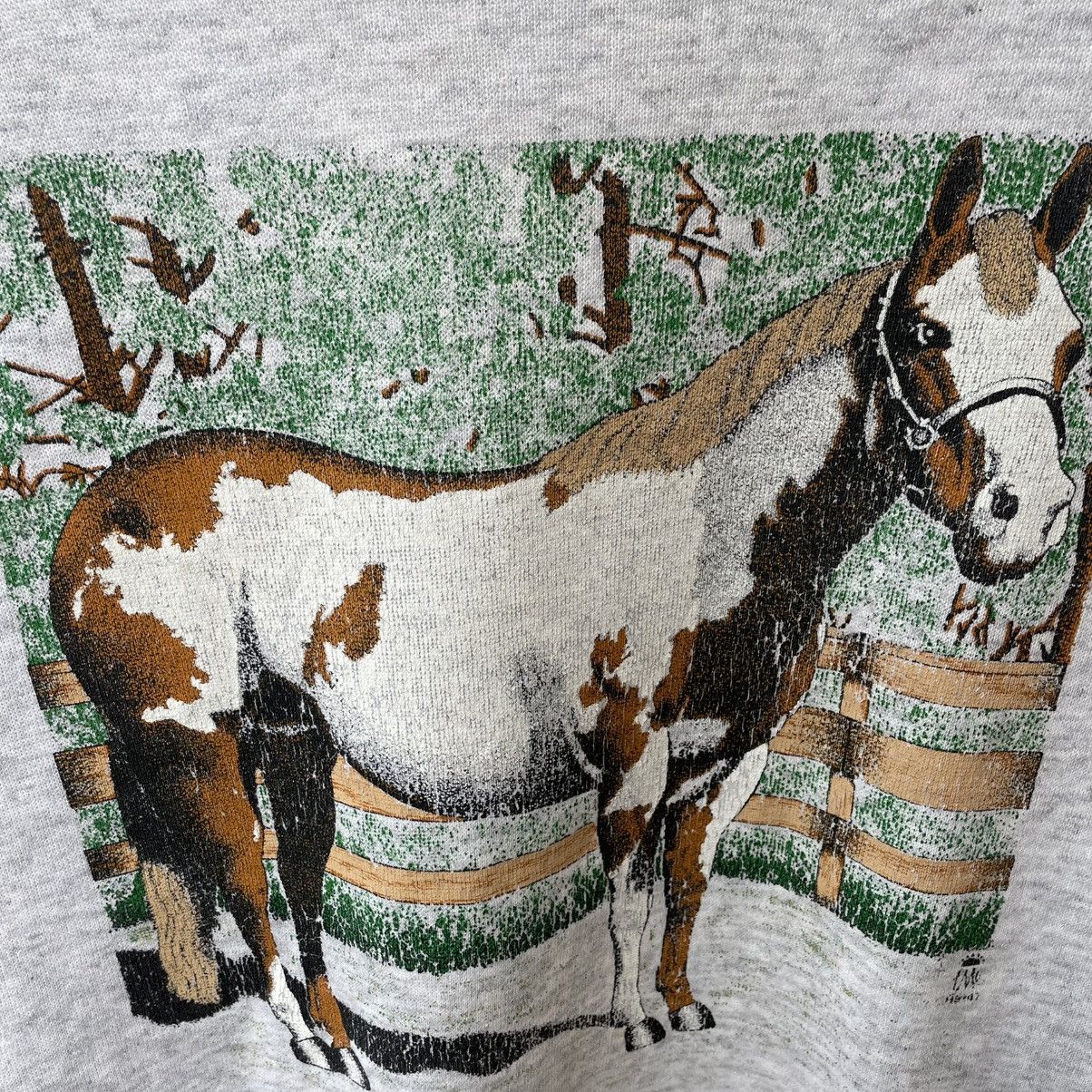 Delta × Vintage 🔥Vintage 90s Delta Image Of Big Horse Pony Sweatshirts Size US M / EU 48-50 / 2 - 6 Thumbnail