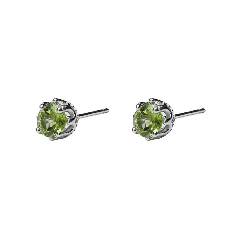 Jewelry × Sterling Silver Stone New Trend Earrings One Pairs Chrome Jewelry Size ONE SIZE - 4 Thumbnail
