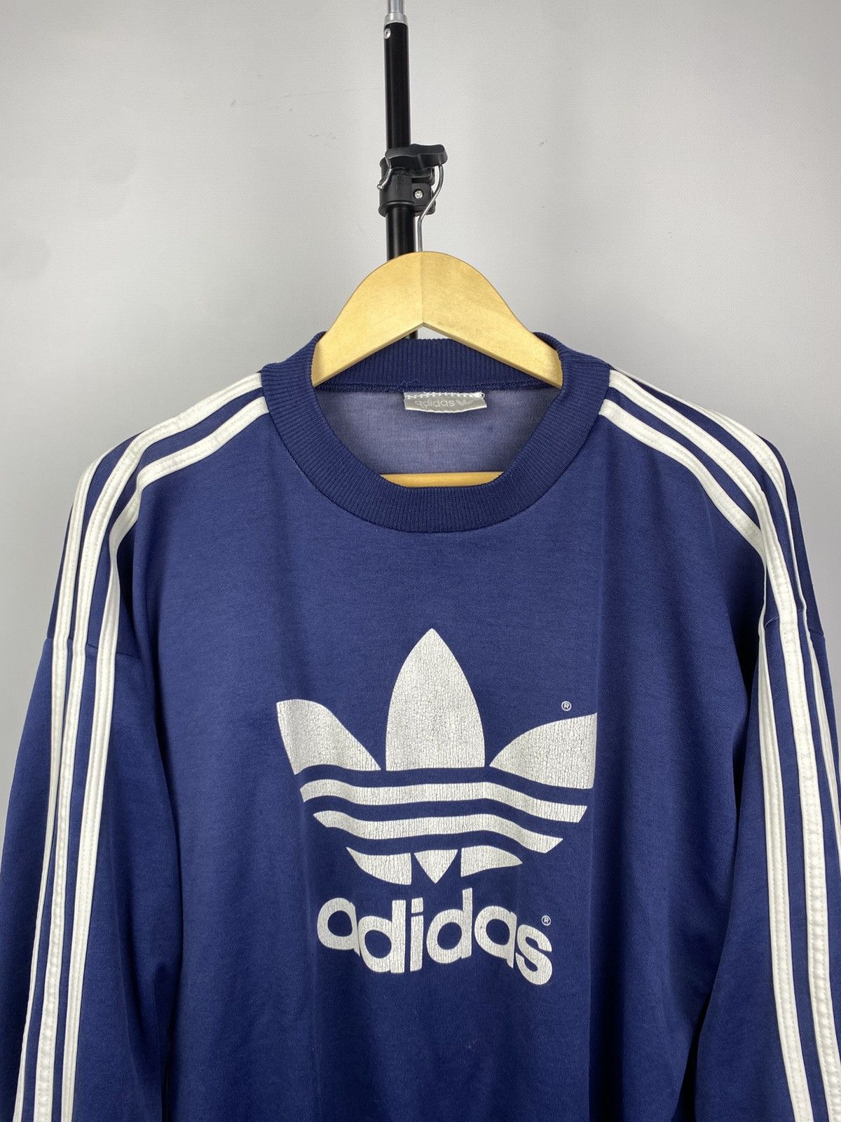 Adidas × Vintage Vintage Adidas Faded Big Logo Sweatshirt Rare Y2K Germany Size US L / EU 52-54 / 3 - 2 Thumbnail
