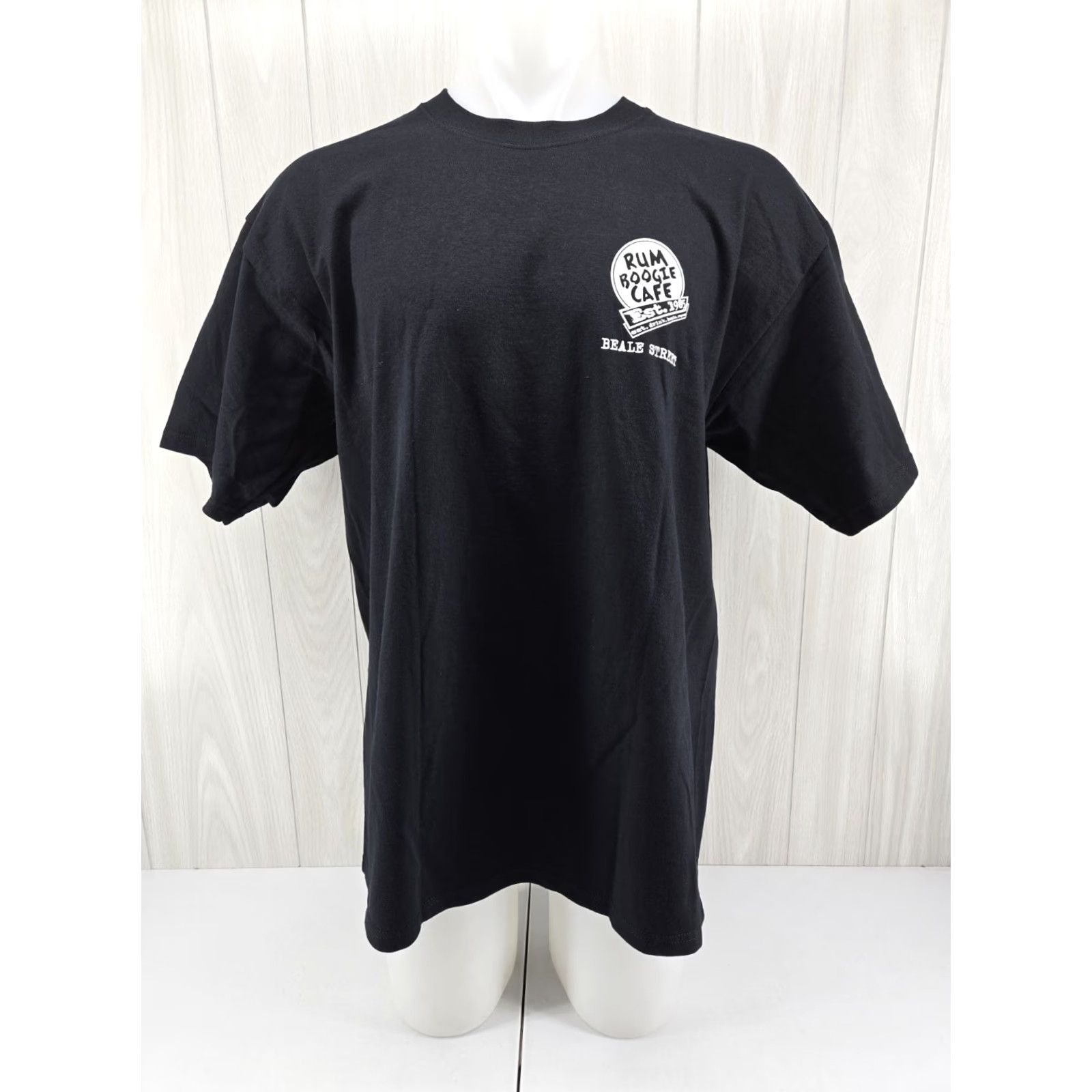 Gildan Rum Boogie Cafe Shirt Mens XL Beale Street Memphis Black Guitars Size US XL / EU 56 / 4 - 2 Thumbnail