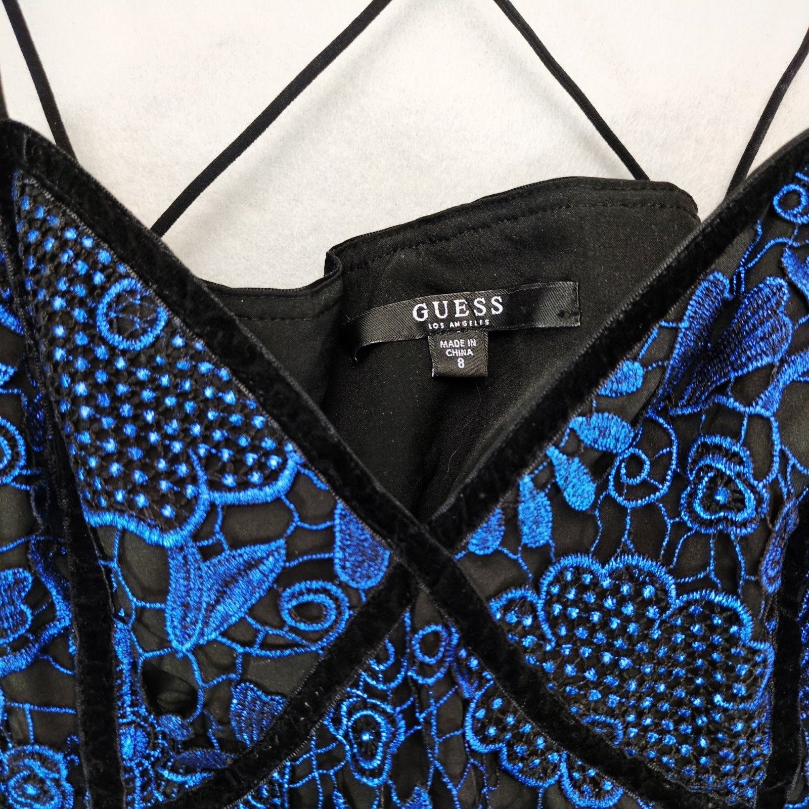 Guess NWT Guess Sz 8 Adina Babydoll Dress, Floral Lace Velvet Trim Size M / US 6-8 / IT 42-44 - 3 Thumbnail