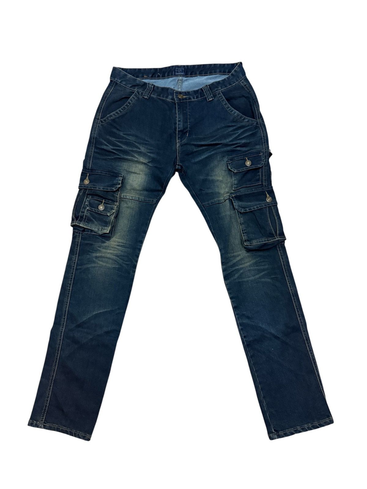 Japanese Brand Vintage The F&S Jeans Denim Cargo Pants 9 Bush Pocket W31X32 Size US 31 - 1 Thumbnail