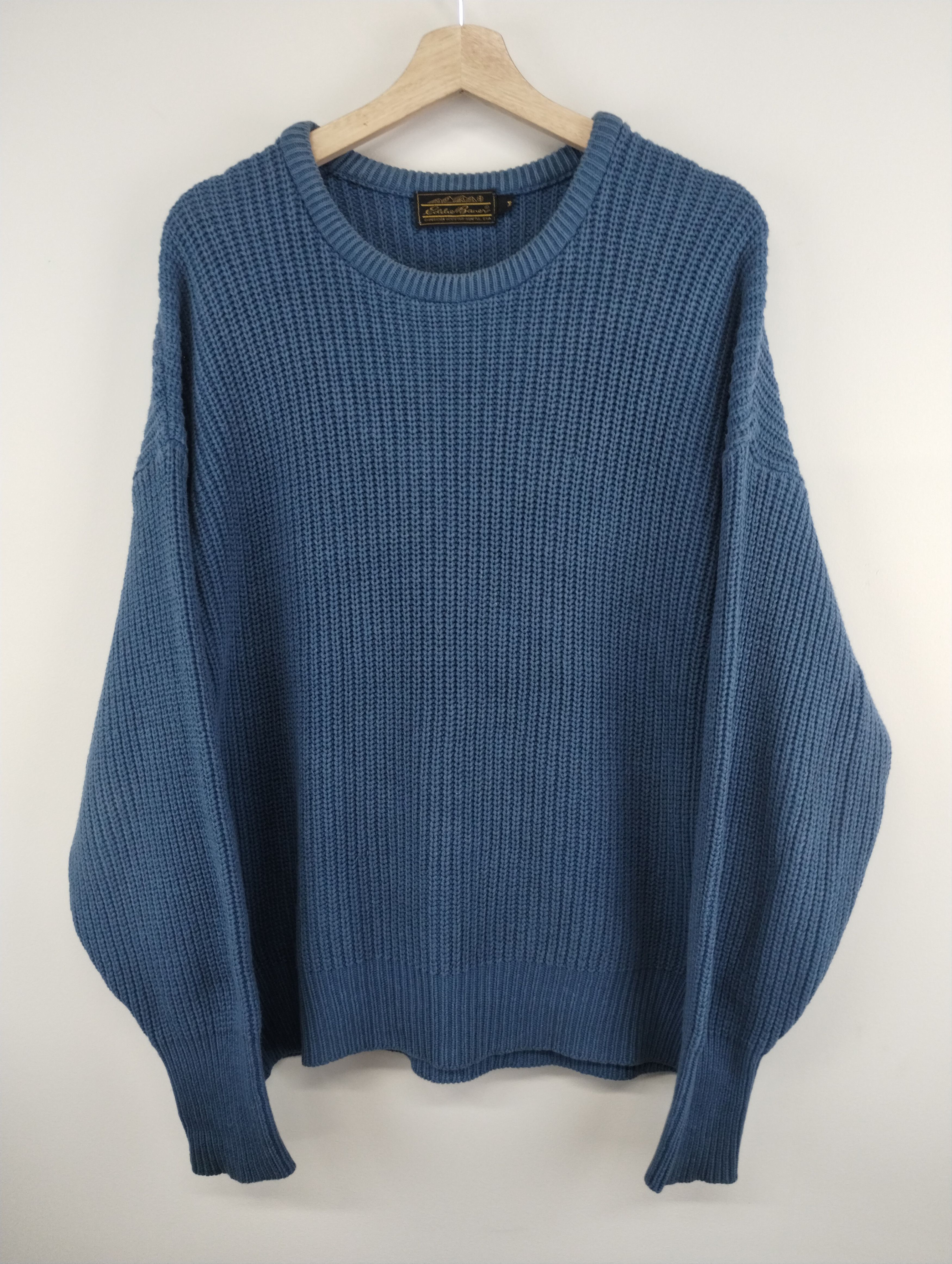 Vintage Vintage Eddie Bauer Blue Ribbed Knit Sweater | Grailed