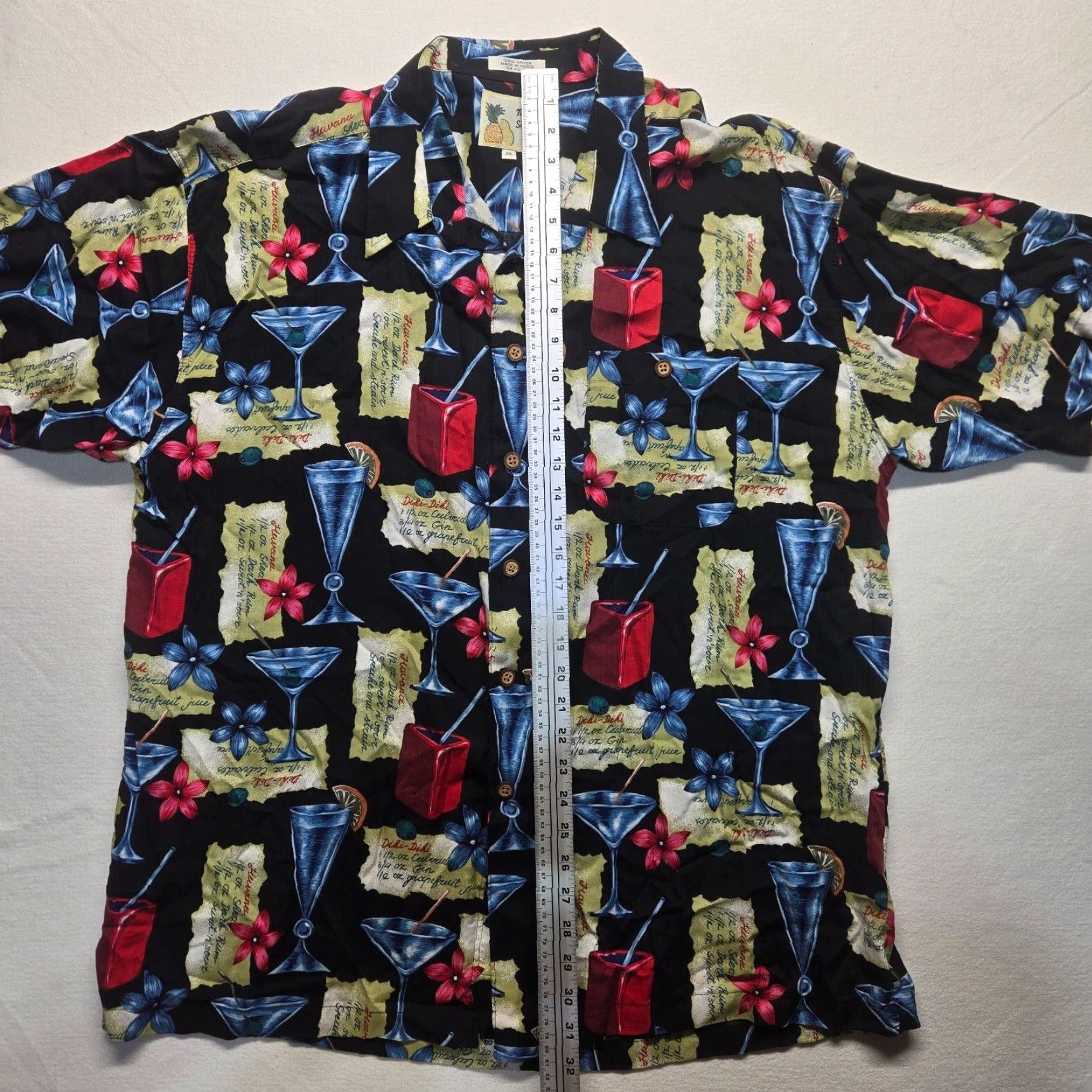 Vintage M.E. Sport Collection Black Tropical Hawaiian Button-Up Shirt Short Sleeve Adult XL Mens Size US XL / EU 56 / 4 - 6 Thumbnail