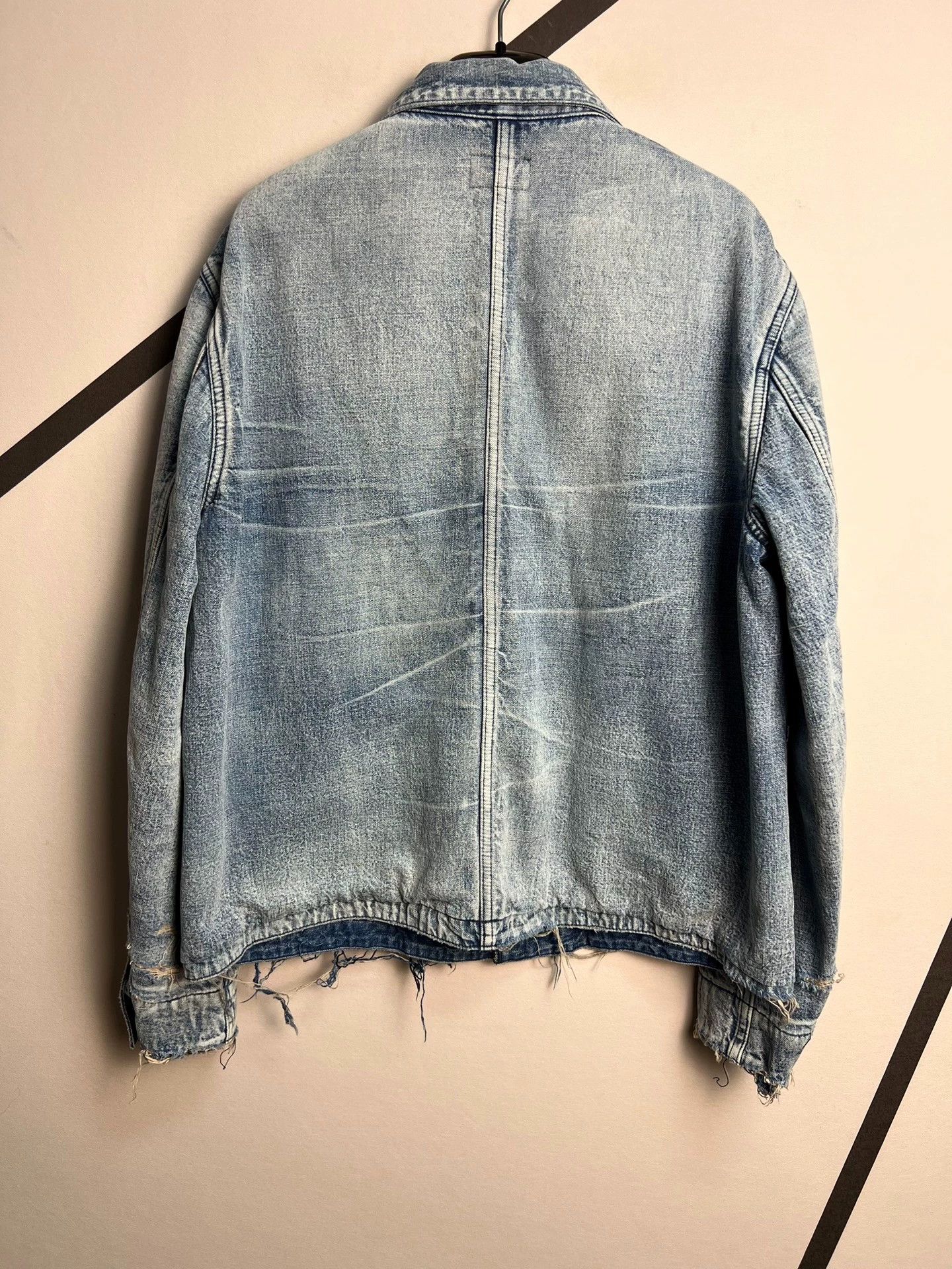 Saint Laurent Paris Authentic Saint Laurent SLP raw-edged blue denim jacket Size US M / EU 48-50 / 2 - 2 Thumbnail